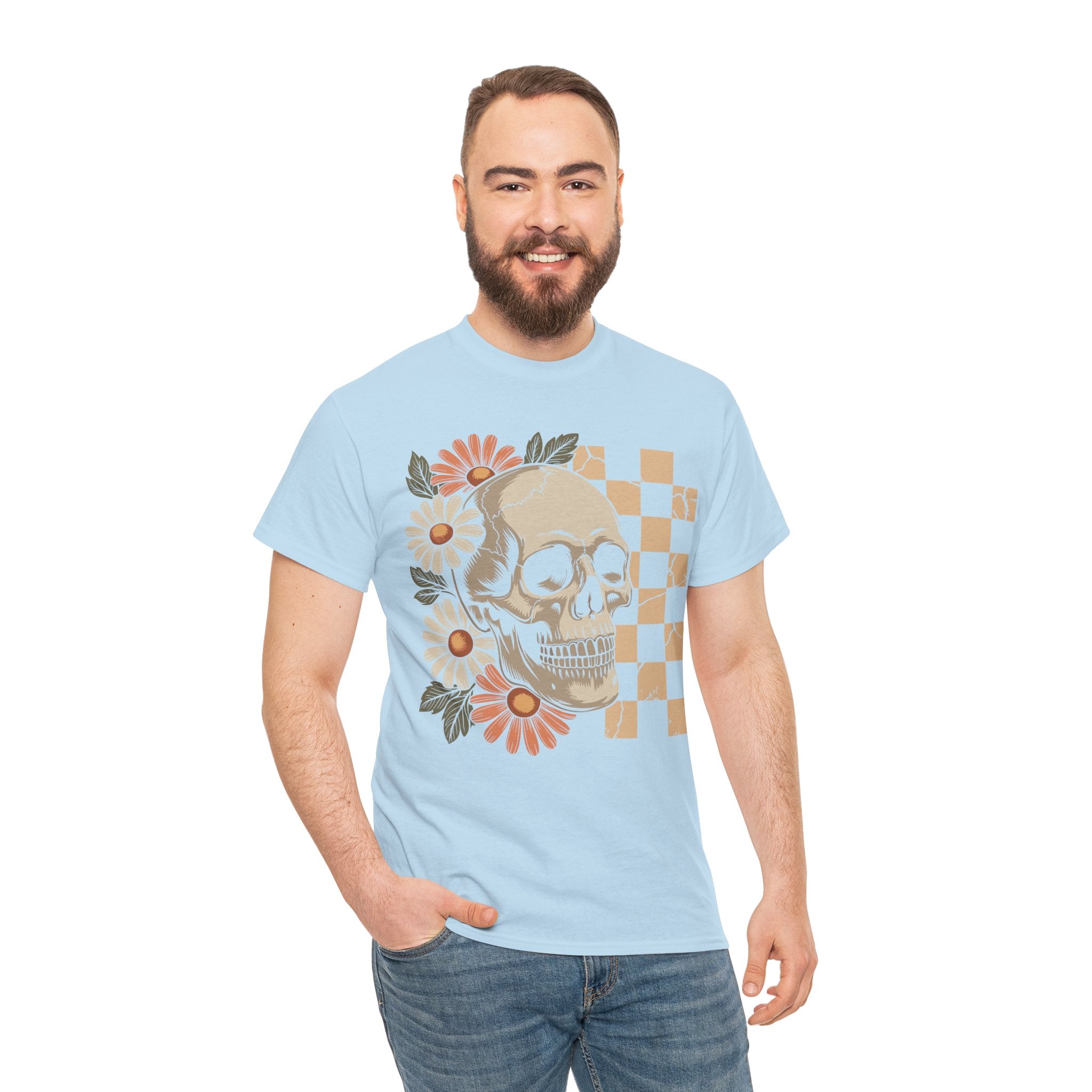 Skull Daisy Unisex Cotton Tshirt
