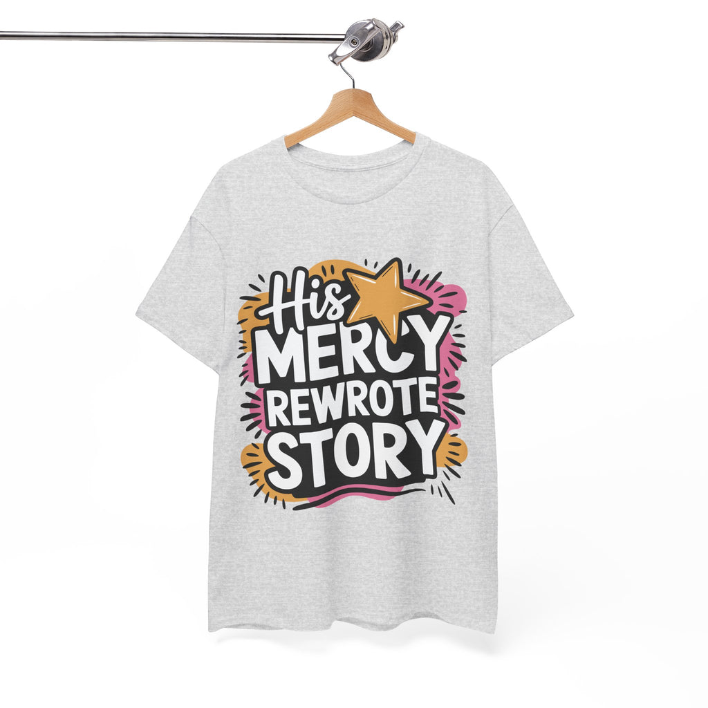 His Mercy Rewrote My Story Tee — Retro Christian Graphic T-Shirt