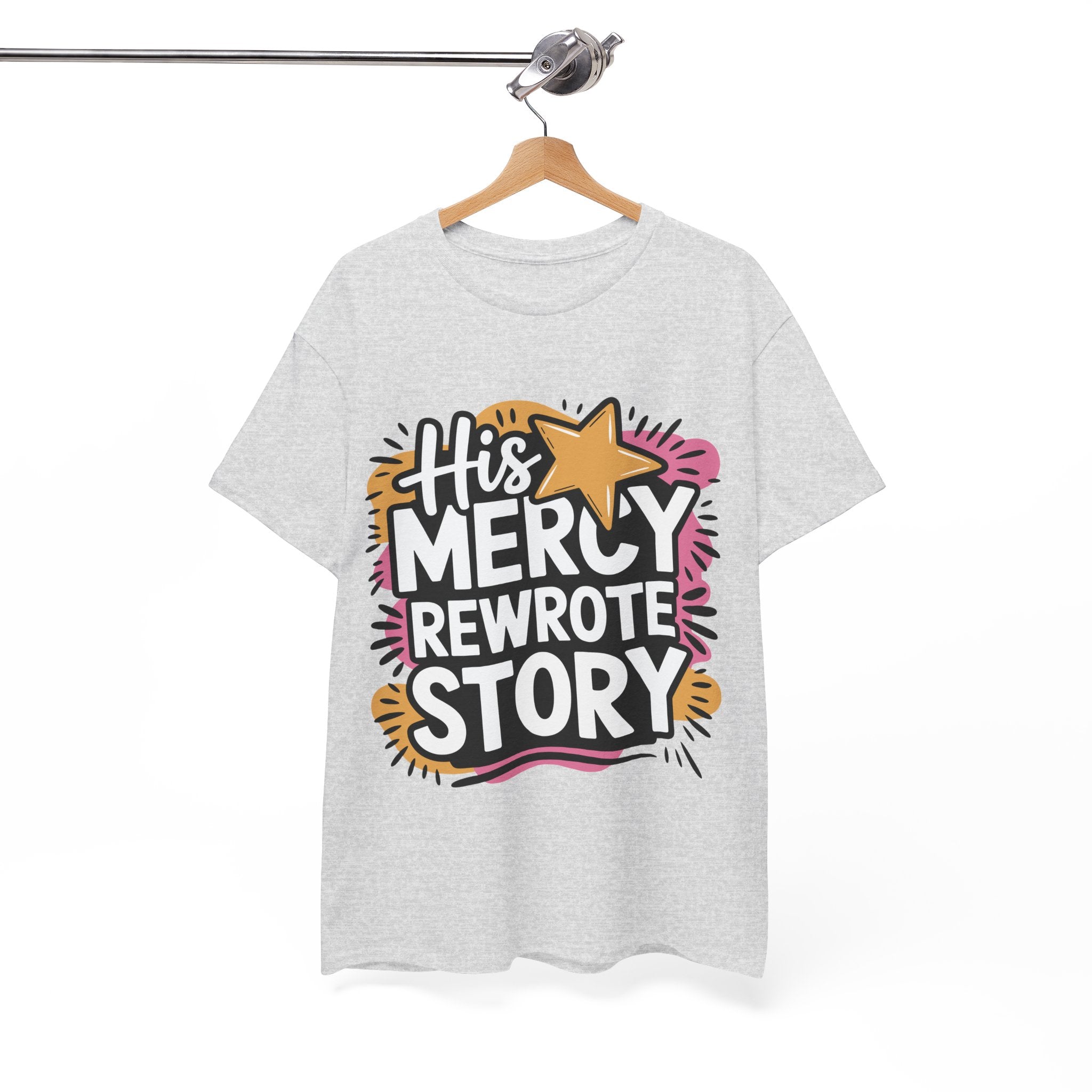 His Mercy Rewrote My Story Tee — Retro Christian Graphic T-Shirt