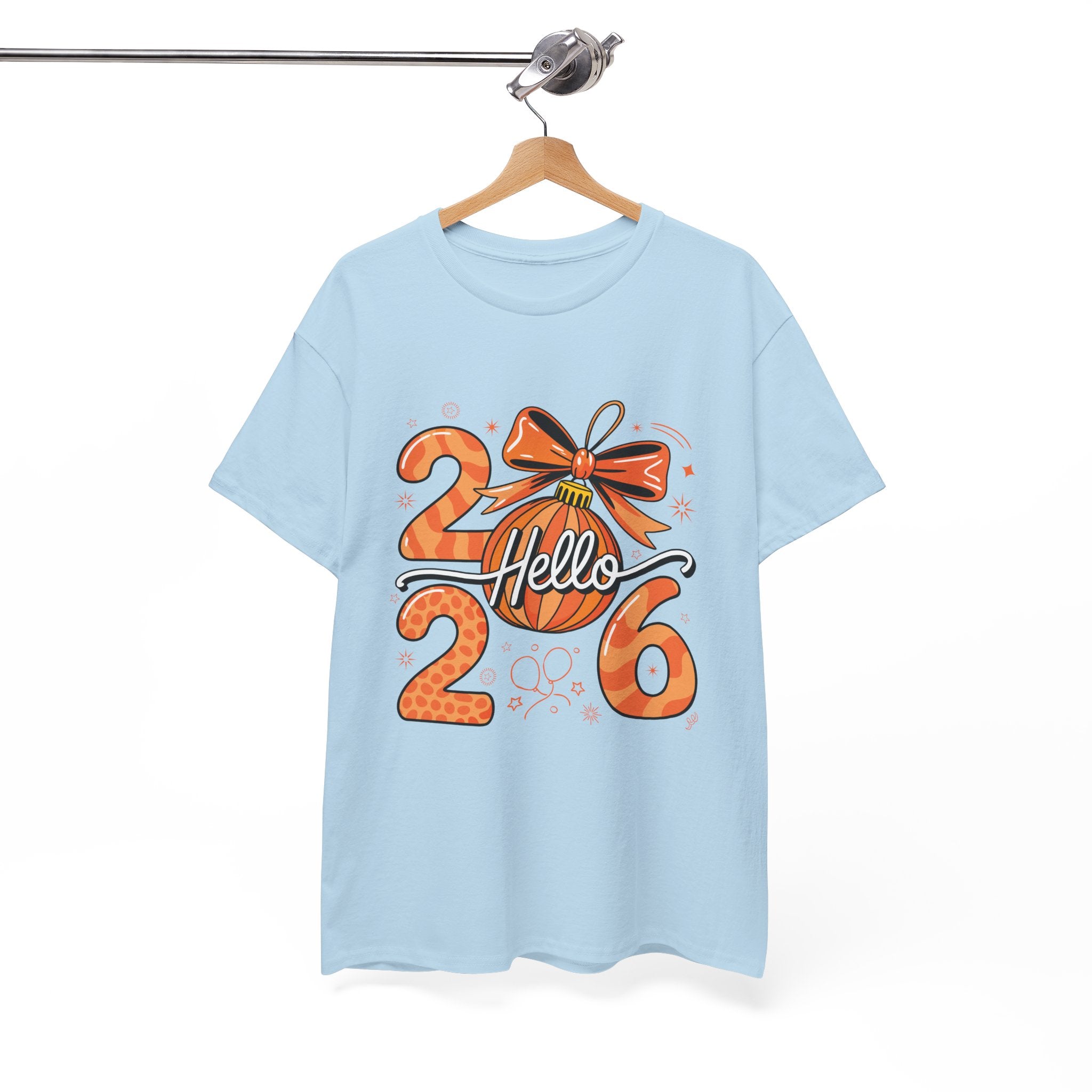 Hello 2026 Christmas Ornament Tee — Festive Orange Holiday Unisex Cotton T-Shirt