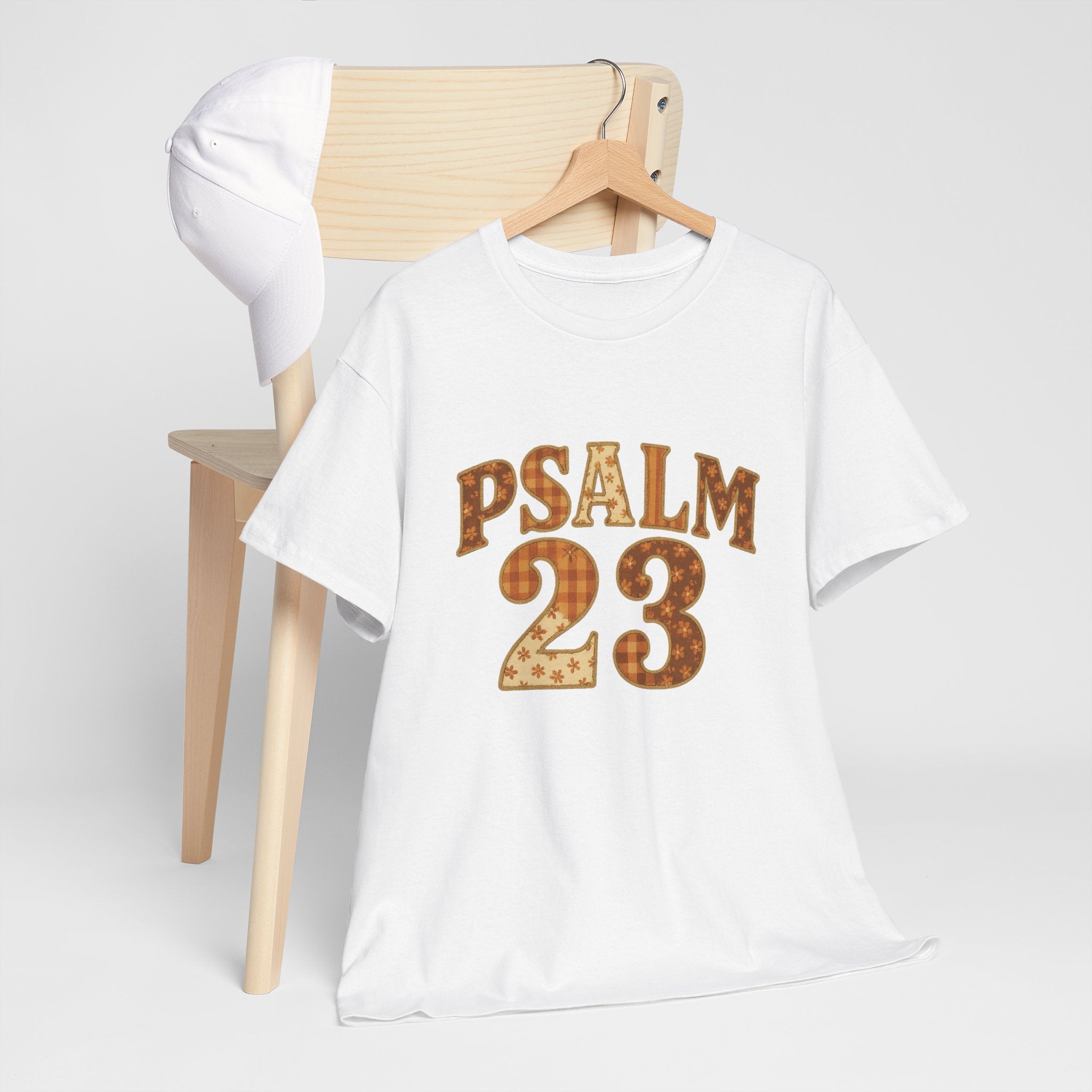 Psalm 23 Floral Tee — “My Lord Is My Shepherd” Stitched-Text Unisex Cotton Tee