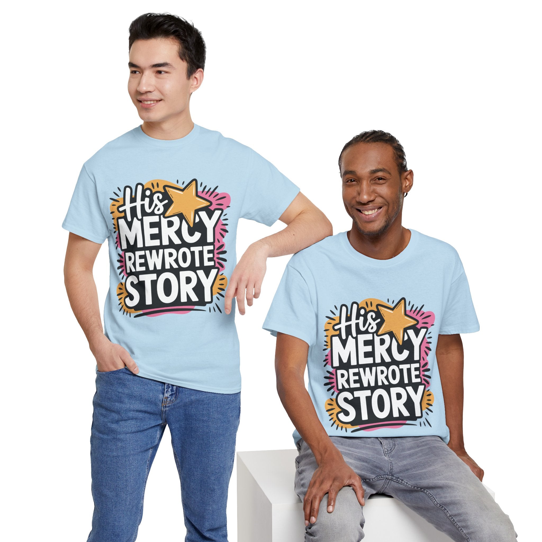 His Mercy Rewrote My Story Tee — Retro Christian Graphic T-Shirt