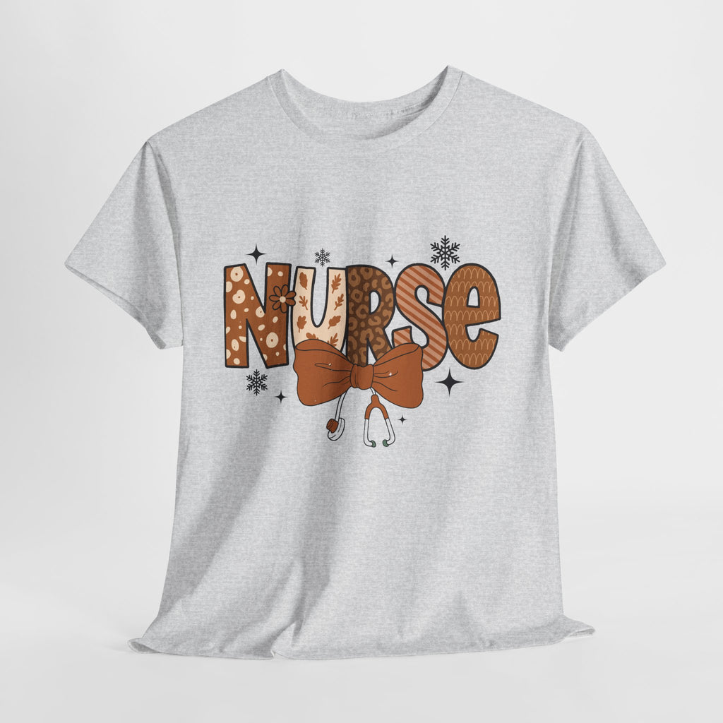 NURSE Fall Stethoscope Tee — Brown Autumn Nurse Unisex CottonT shirt