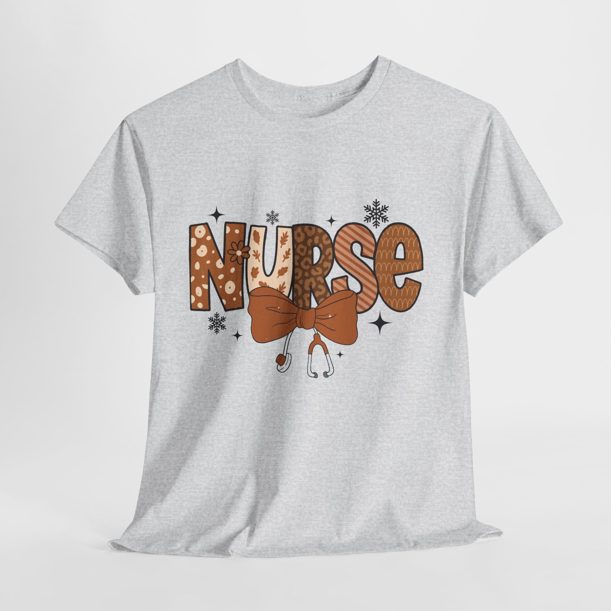 NURSE Fall Stethoscope Tee — Brown Autumn Nurse Unisex CottonT shirt