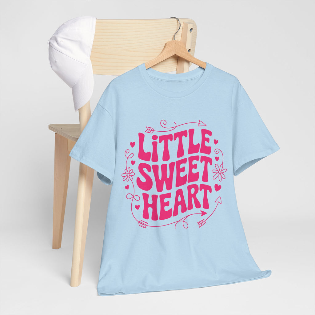 Little Sweetheart Retro Tee — Cute Red Hearts & Flowers Graphic Unisex Cotton Tee