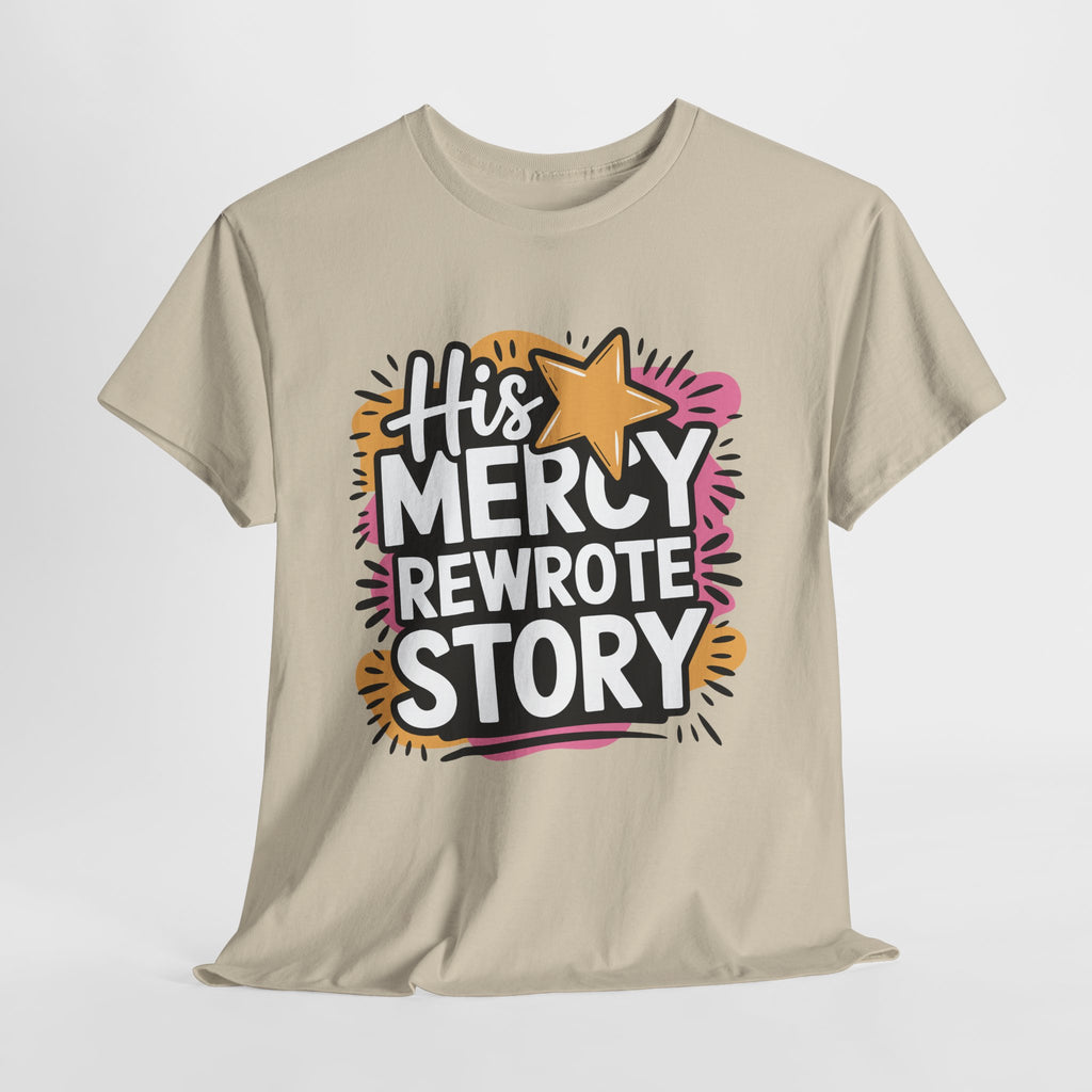 His Mercy Rewrote My Story Tee — Retro Christian Graphic T-Shirt