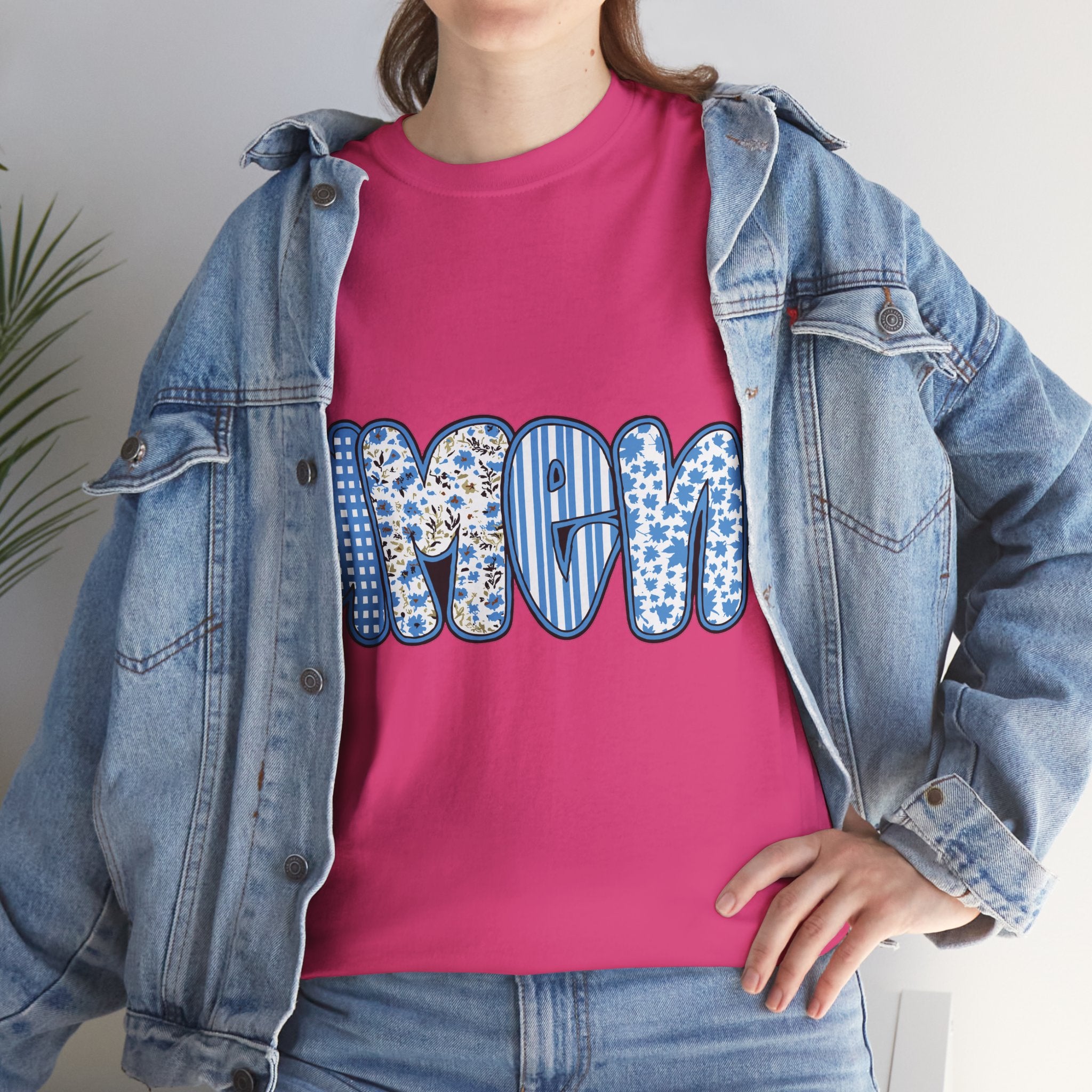 Amen Blue Floral Tee — Decorative Floral Lettering Christian Shirt Unisex Cotton Tee