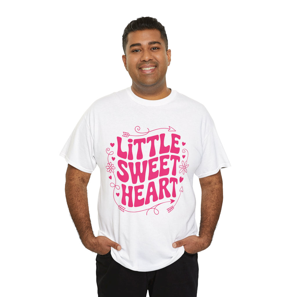 Little Sweetheart Retro Tee — Cute Red Hearts & Flowers Graphic Unisex Cotton Tee
