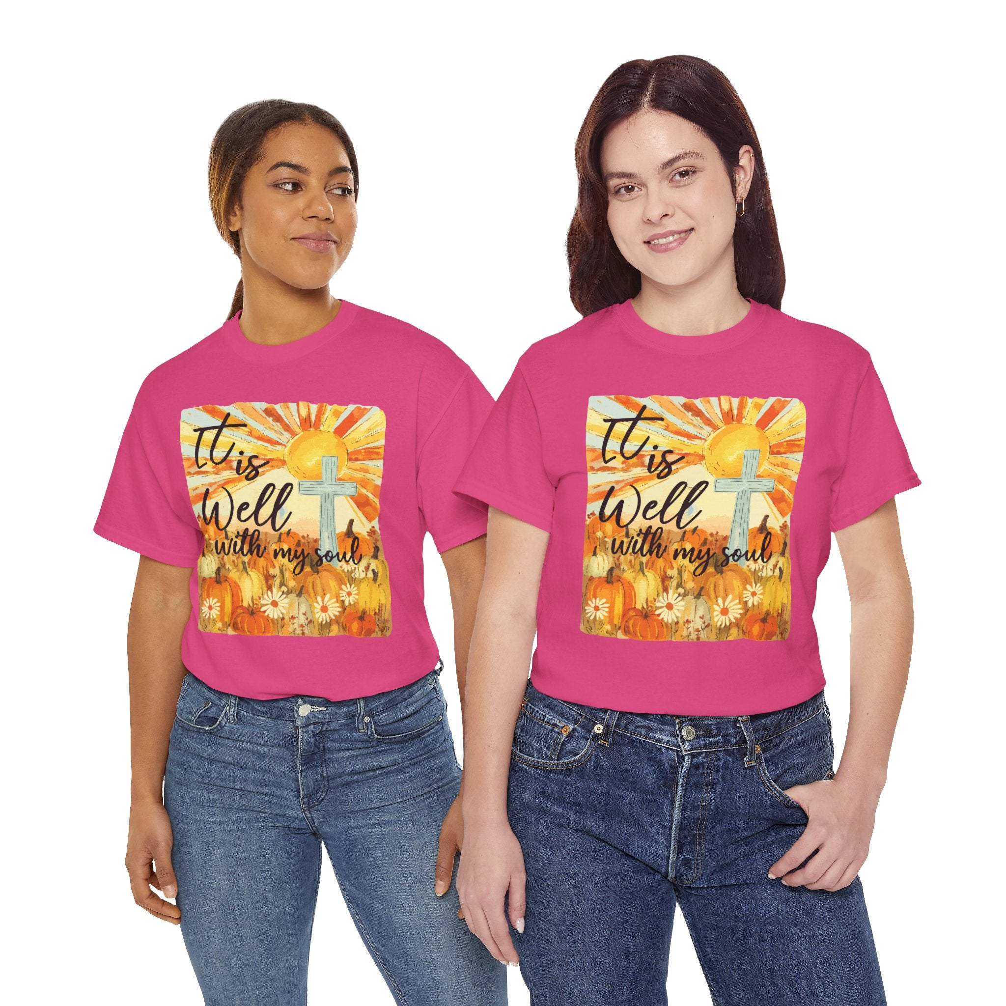 It Is Well With My Soul Pumpkin Sunrise Unisex Cotton T-Shirt
