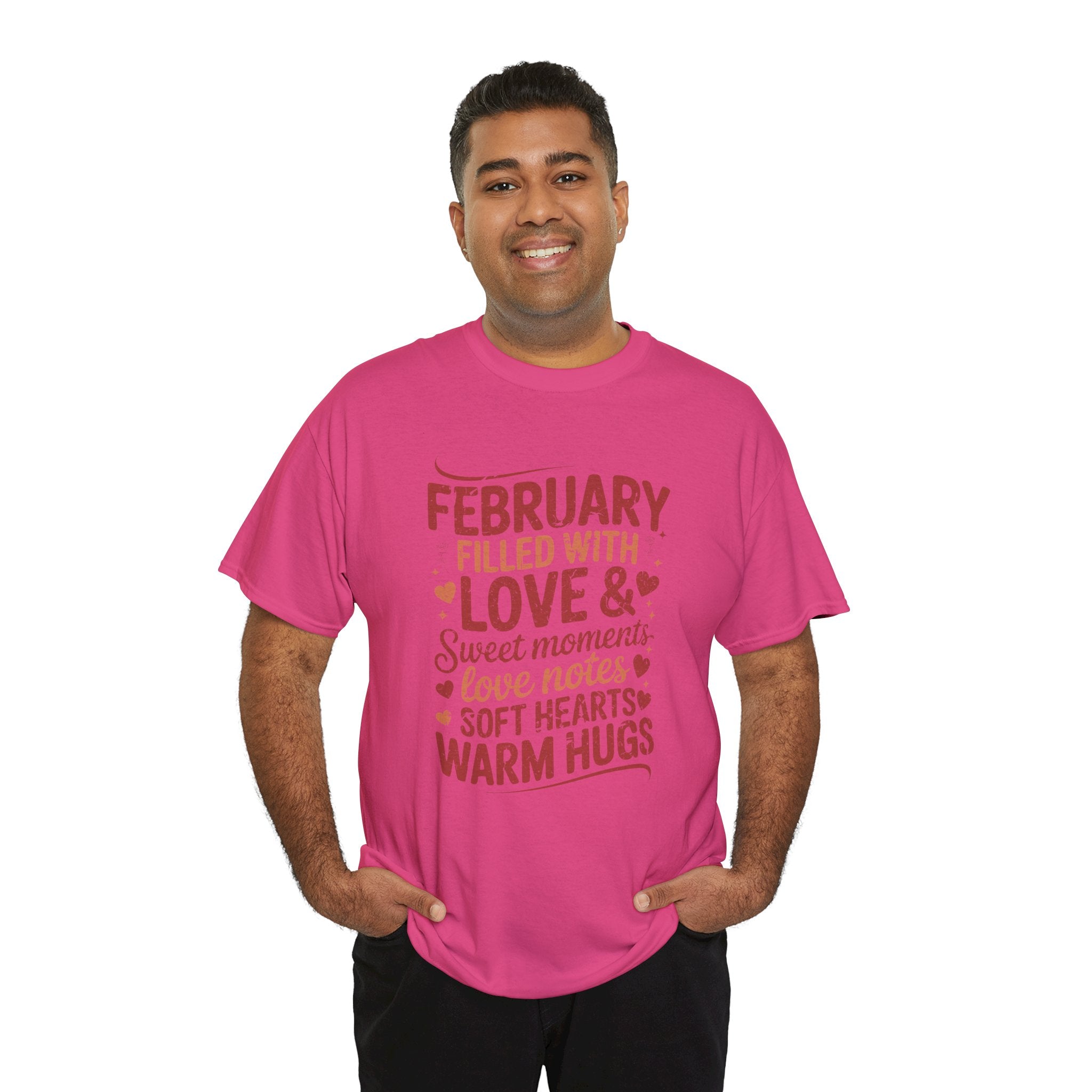 February Filled With Love Tee — Cozy Love Notes Valentine's Unisex Cotton Tshirt