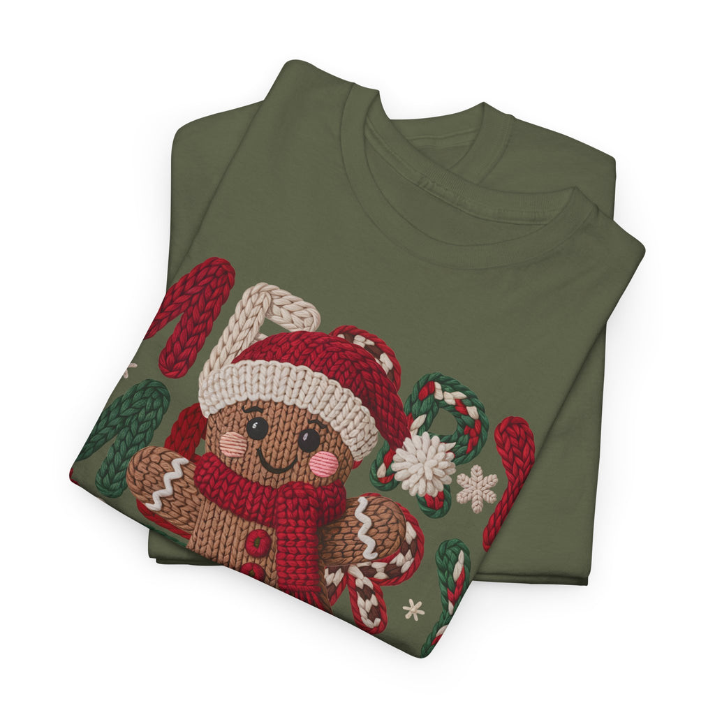 Merry Merry Merry Christmas Gingerbread Unisex Cotton Tee