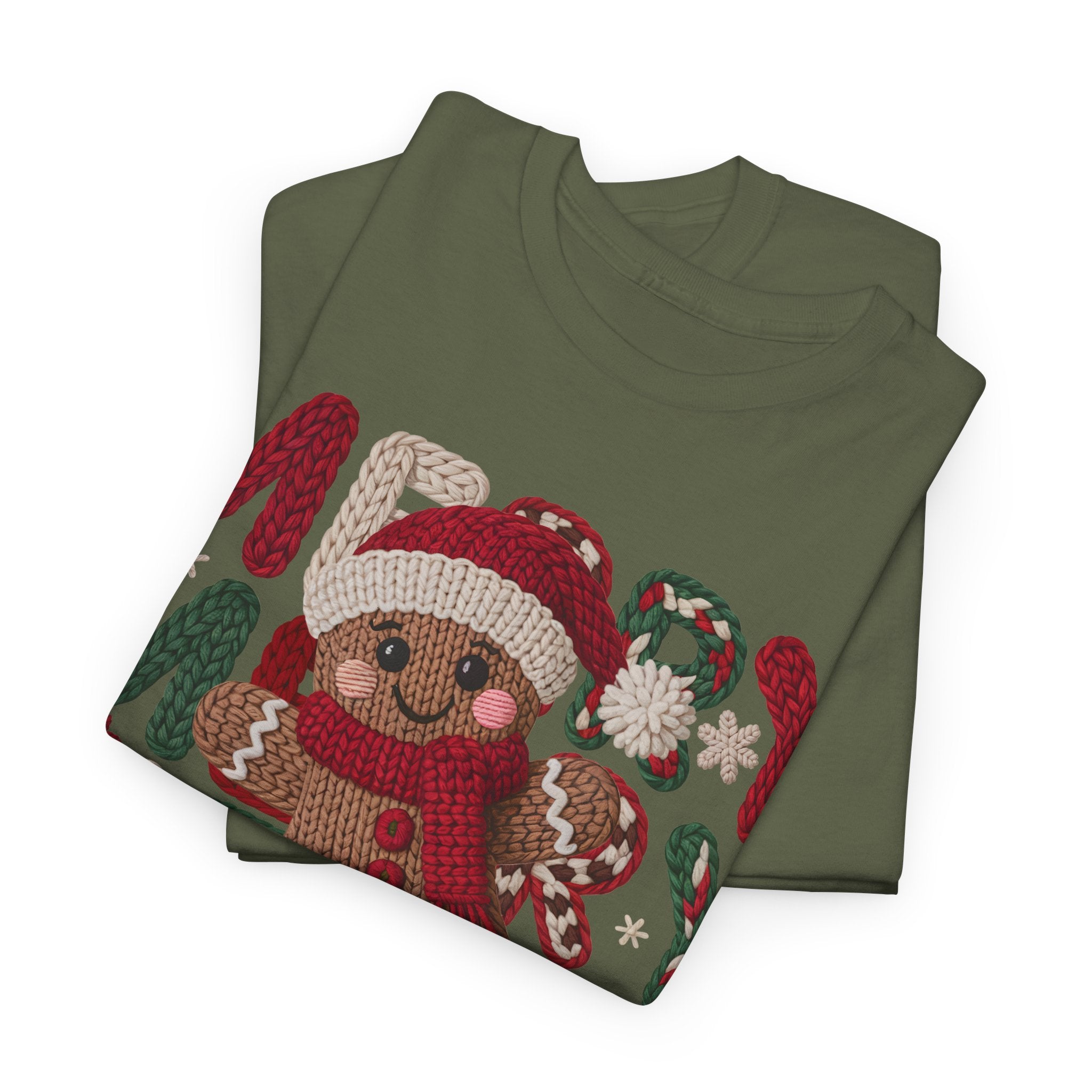Merry Merry Merry Christmas Gingerbread Unisex Cotton Tee