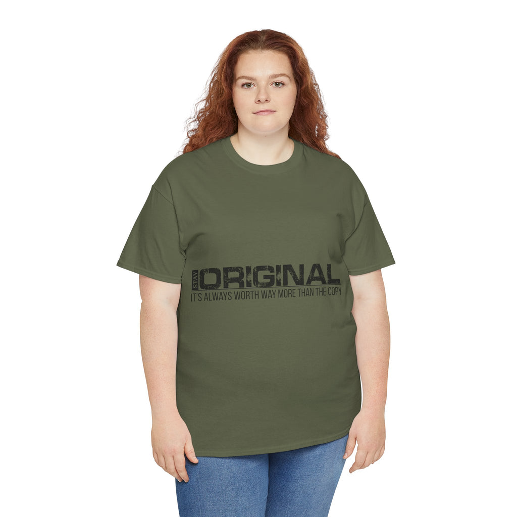 STAY SILENT Minimalist Tee — Vertical Text Black Unisex Cotton Tee