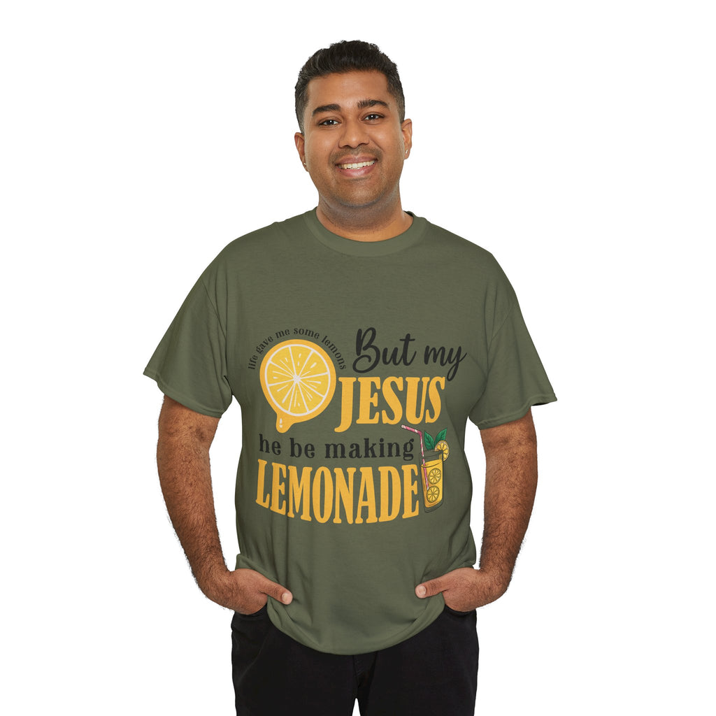 Jesus Lemonade Tee — Lemon Slice & Glass Graphic Christian Unisex Cotton T-Shirt