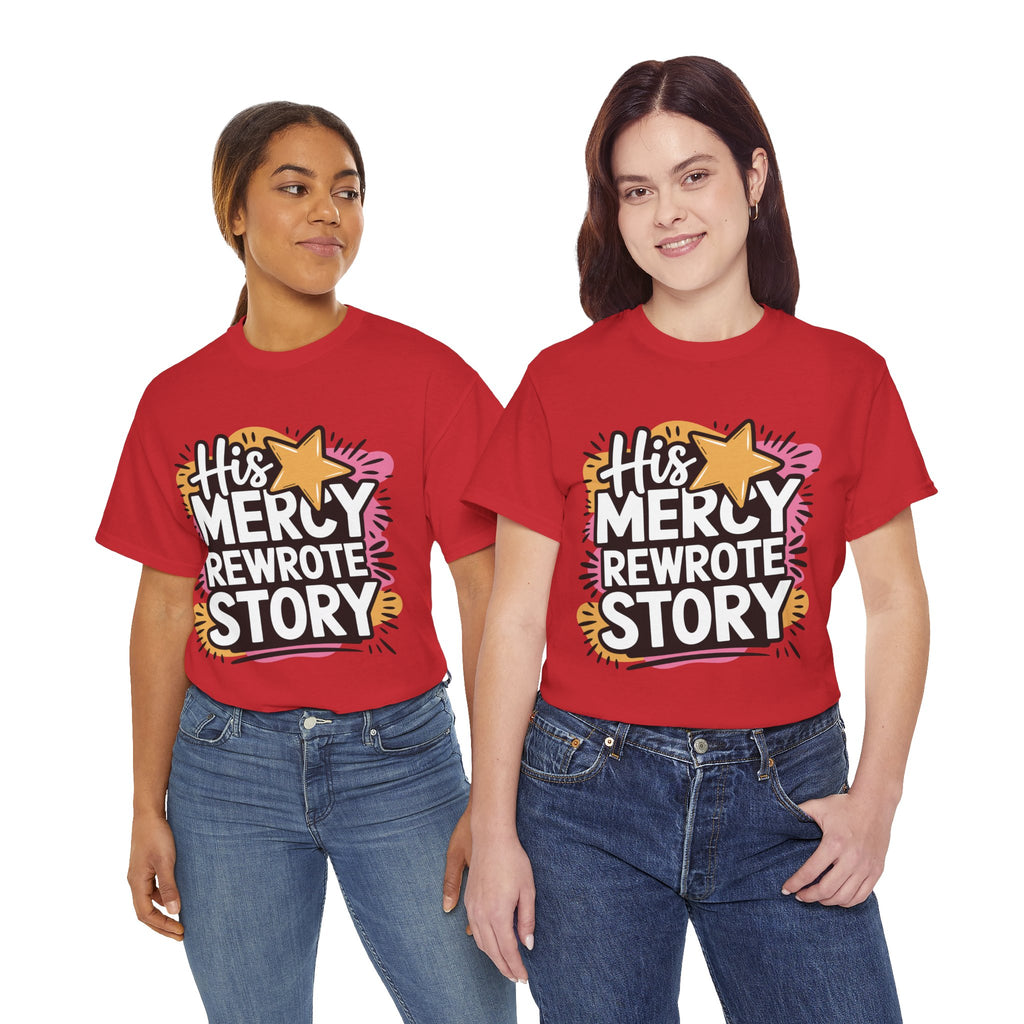 His Mercy Rewrote My Story Tee — Retro Christian Graphic T-Shirt
