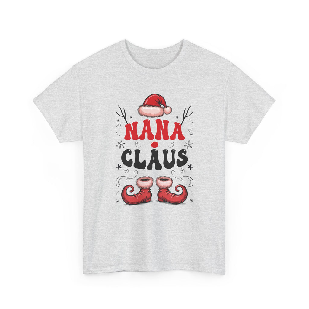 Nana Christmas T-Shirt — Santa Hat & Elf Boots Holiday Unisex Cotton Tee