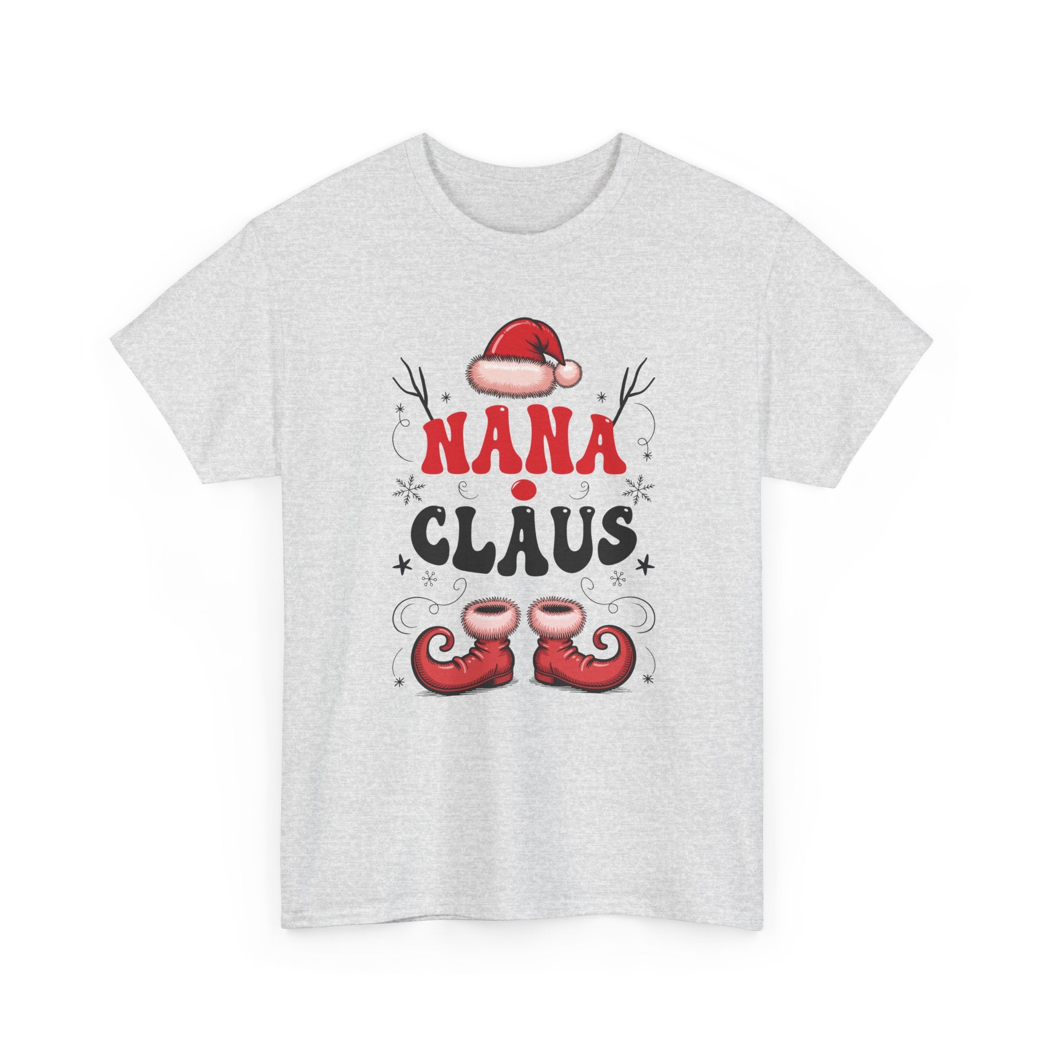 Nana Christmas T-Shirt — Santa Hat & Elf Boots Holiday Unisex Cotton Tee