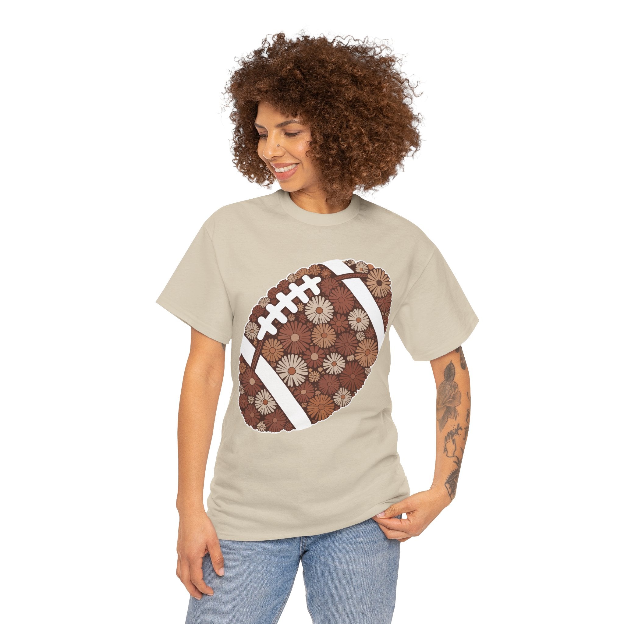 Game Day Touch Down Football Tee — Helmets, Flags & Cheer Icons Unisex Cotton Tee