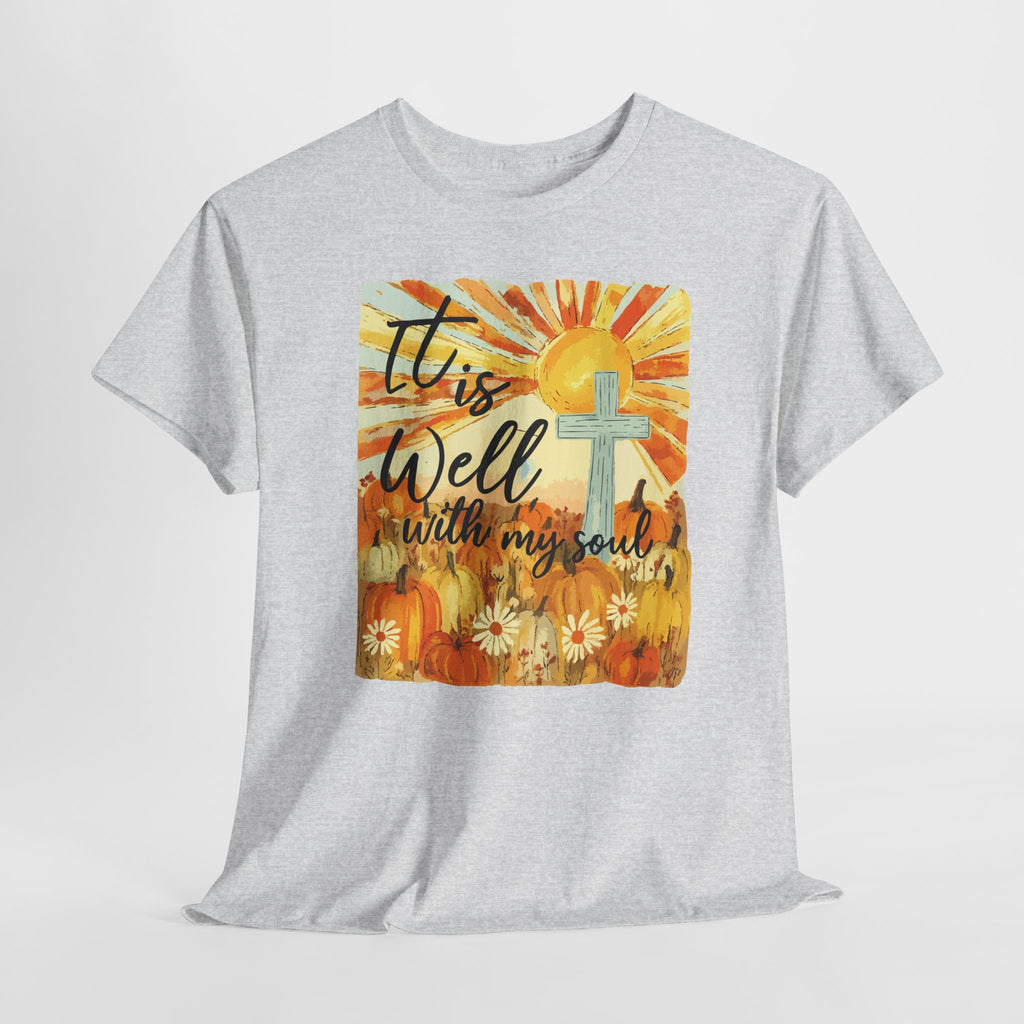 It Is Well With My Soul Pumpkin Sunrise Unisex Cotton T-Shirt