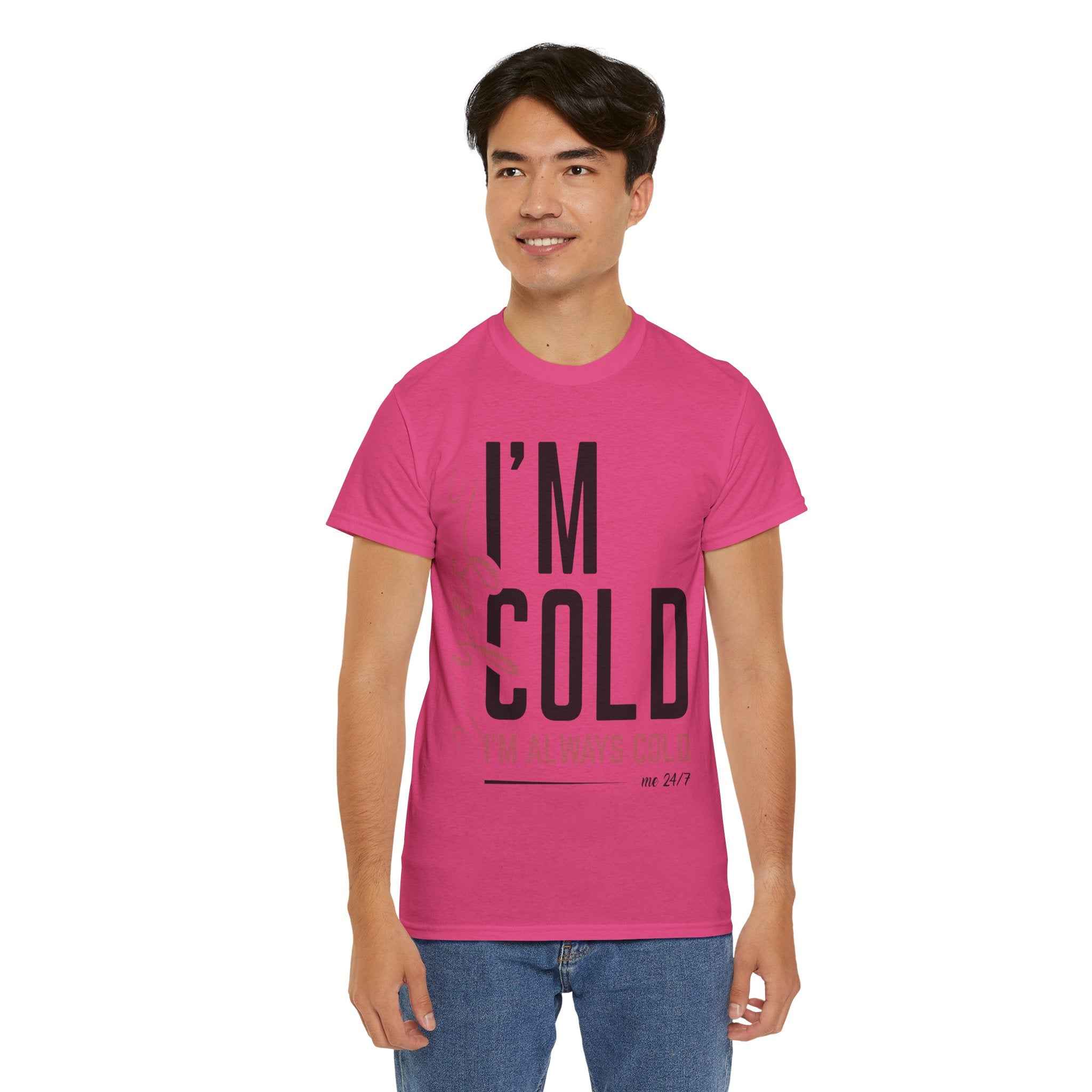 Pink Script Minimalist Unisex Cotton Tee