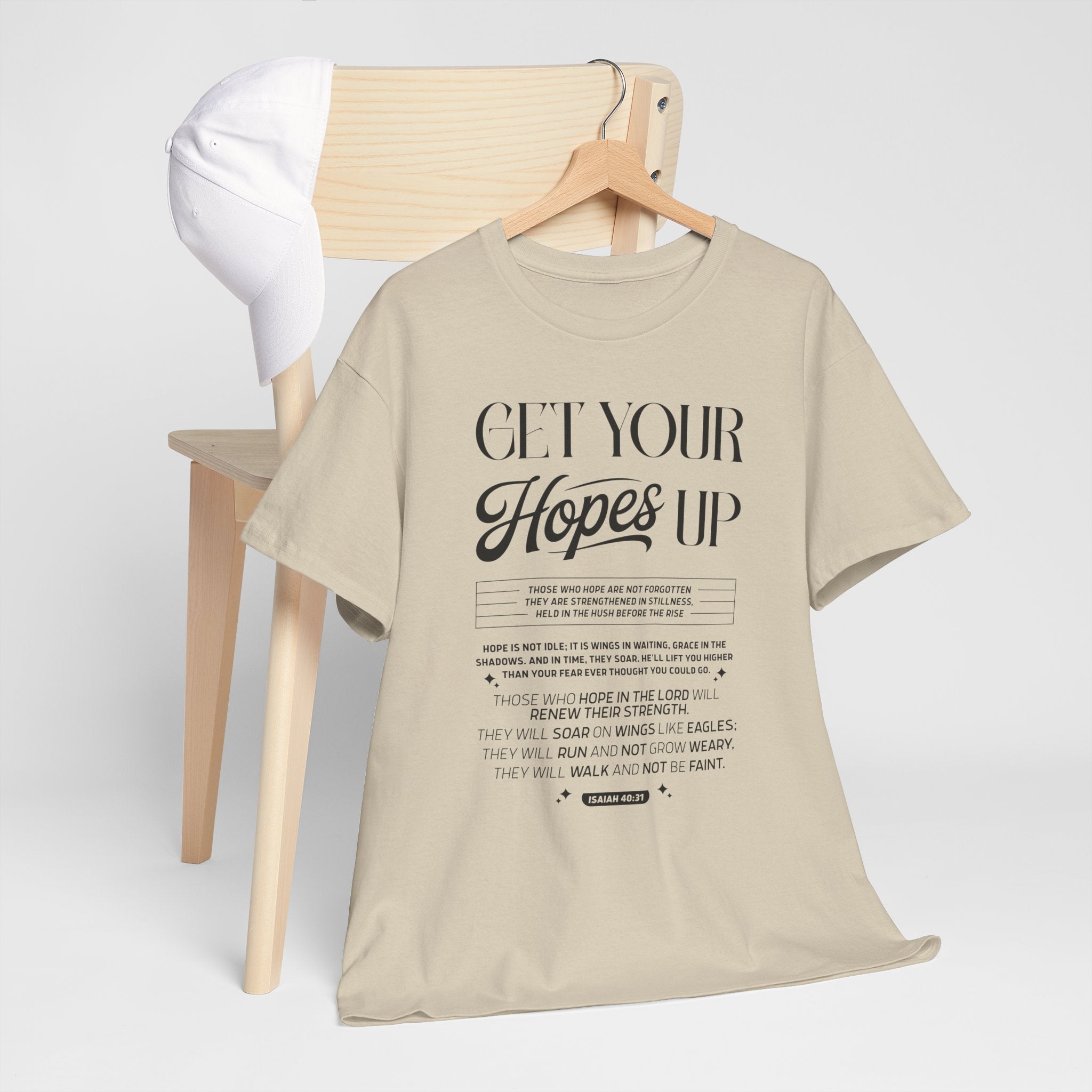 Get Your Hopes Up Isaiah 40:31 T‑Shirt — Inspirational Christian Faith Unisex Cotton Tee