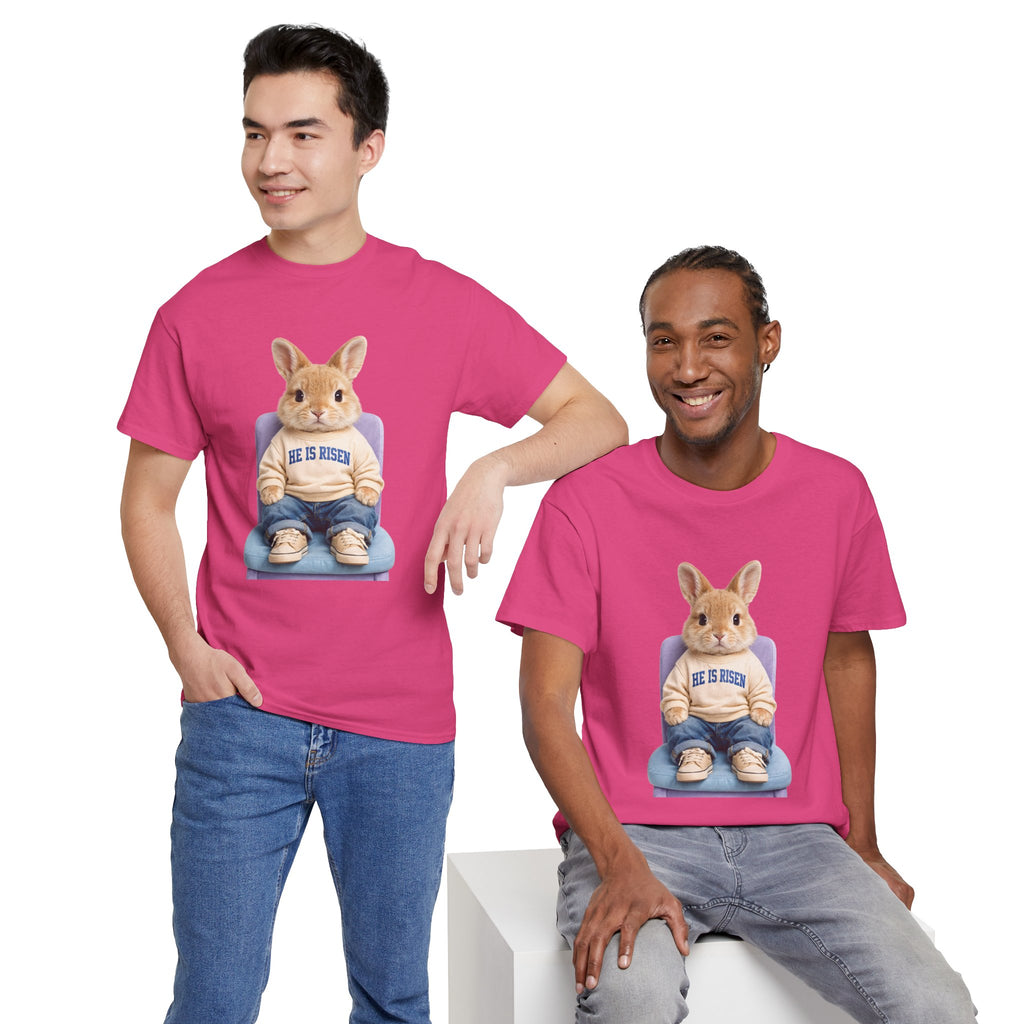 Easter 'He Is Risen' Bunny Unisex Cotton Tee