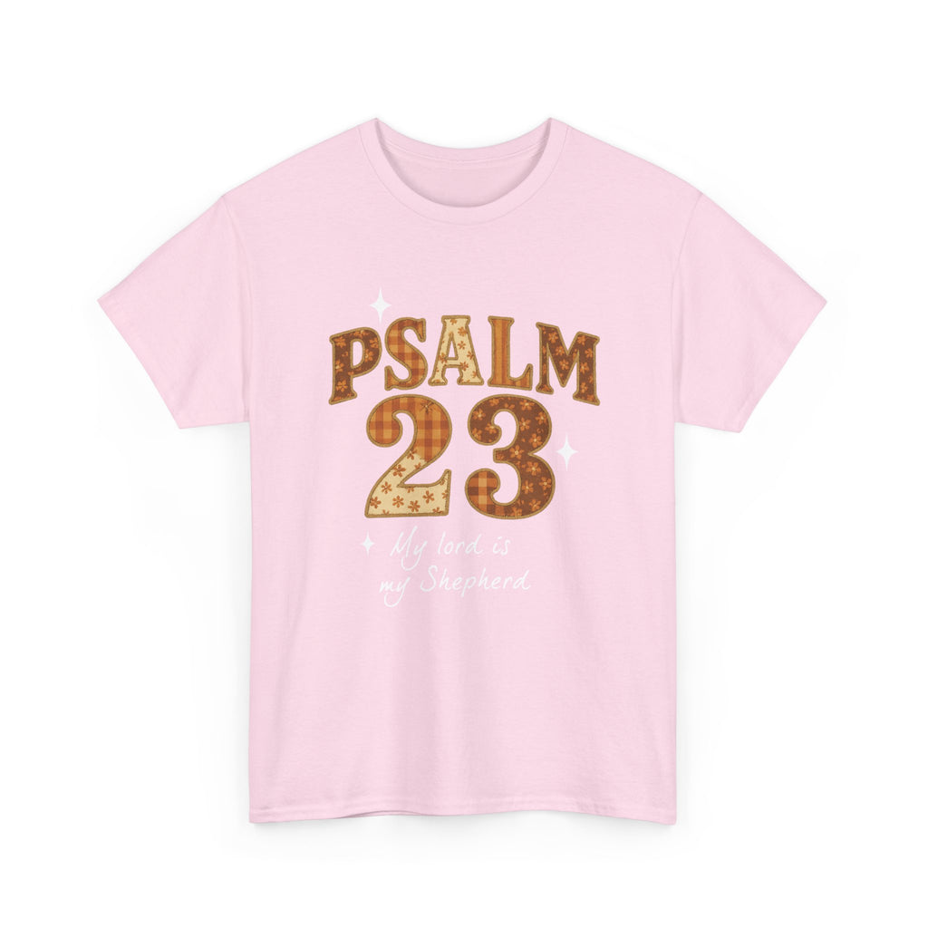 Psalm 23 Floral Tee — “My Lord Is My Shepherd” Stitched-Text Unisex Cotton Tee