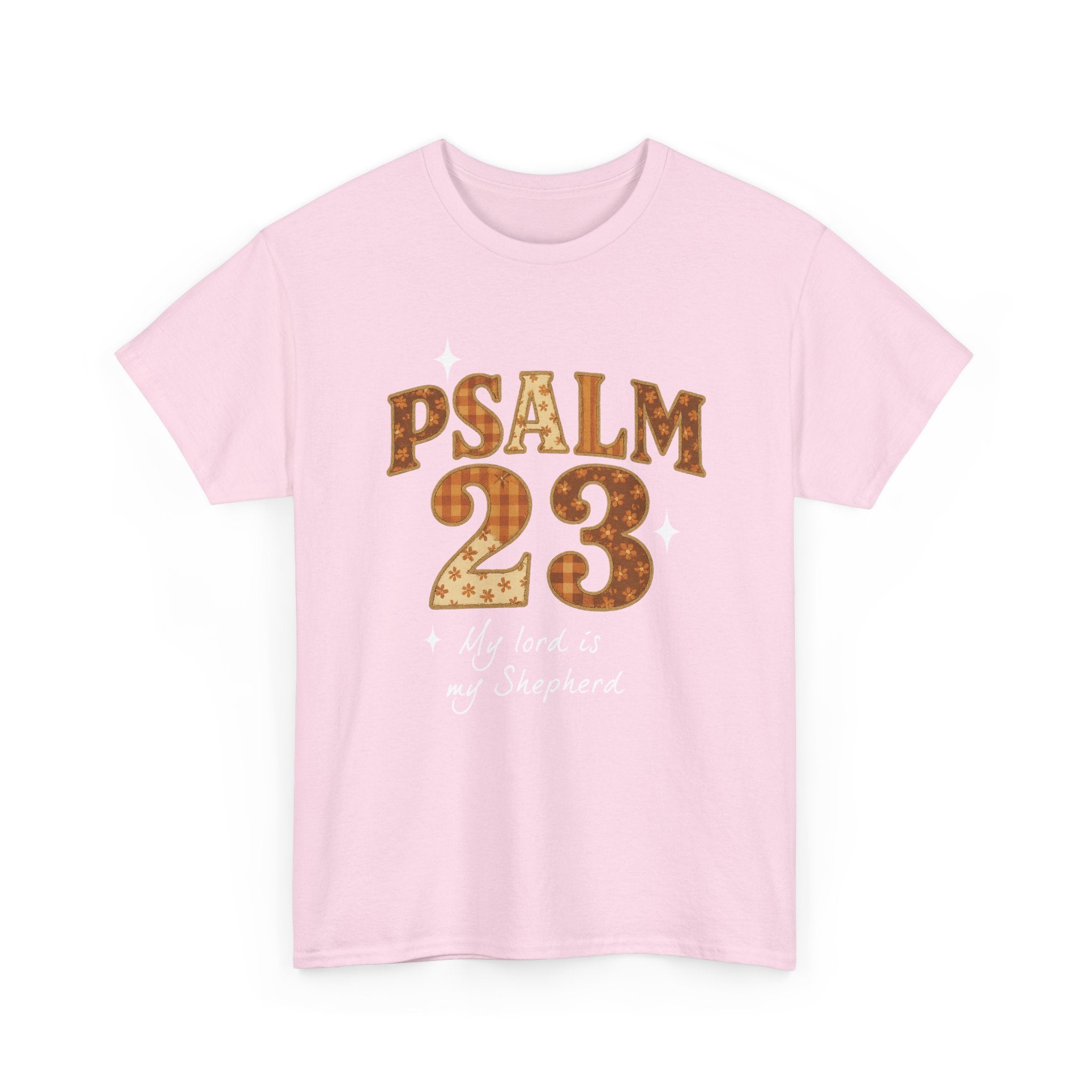 Psalm 23 Floral Tee — “My Lord Is My Shepherd” Stitched-Text Unisex Cotton Tee
