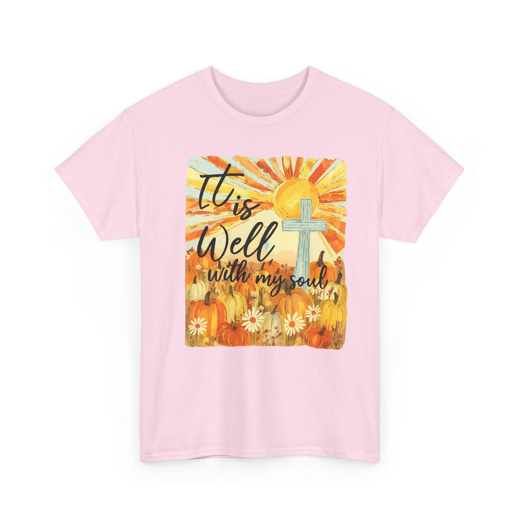 It Is Well With My Soul Pumpkin Sunrise Unisex Cotton T-Shirt