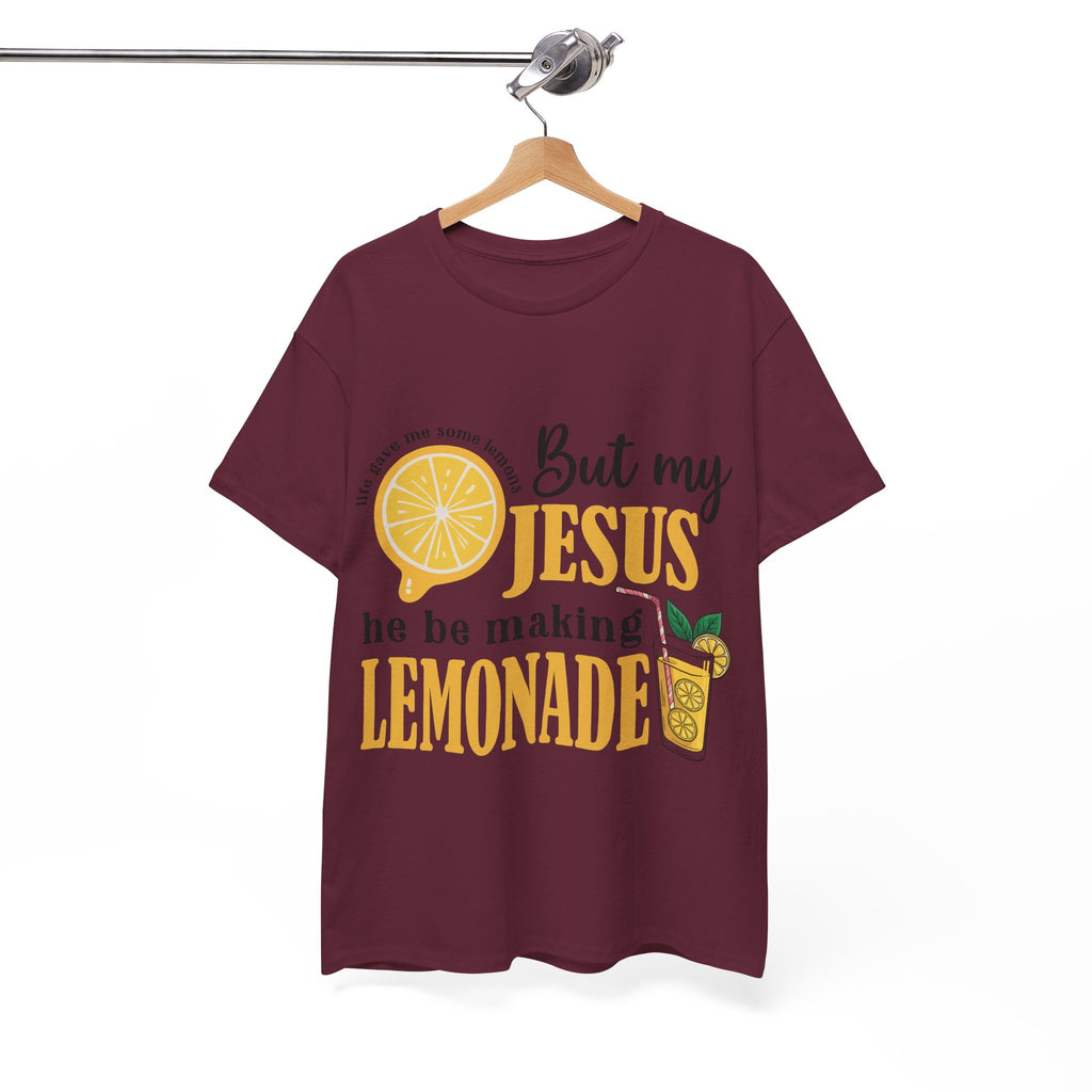 Jesus Lemonade Tee — Lemon Slice & Glass Graphic Christian Unisex Cotton T-Shirt