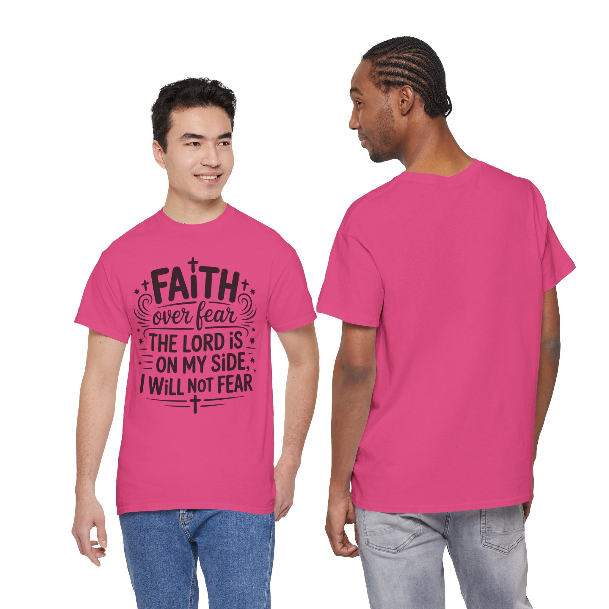 Faith Over Fear T-Shirt — "The Lord Is On My Side, I Will Not Fear" Christian Unisex Cotton Tee