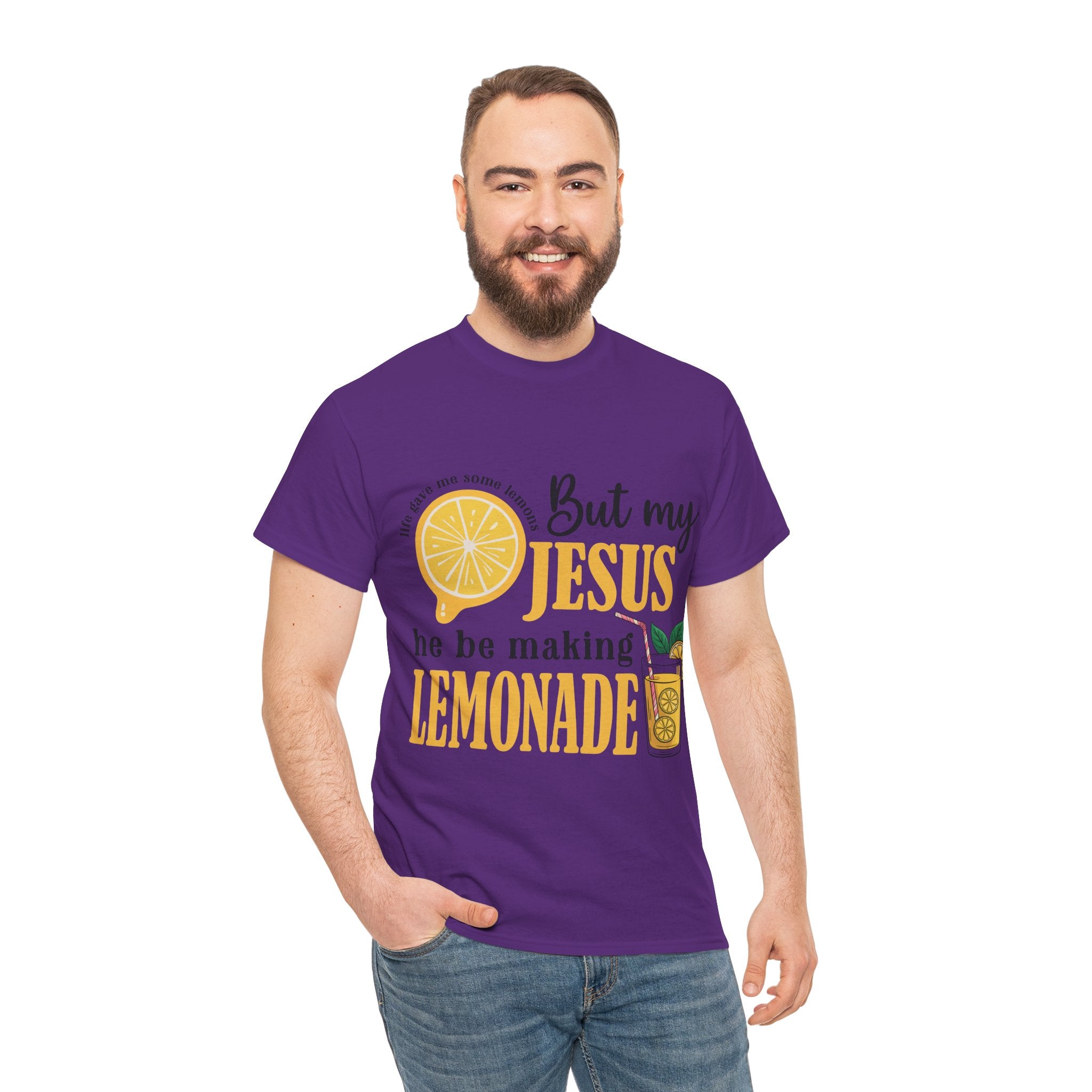 Jesus Lemonade Tee — Lemon Slice & Glass Graphic Christian Unisex Cotton T-Shirt