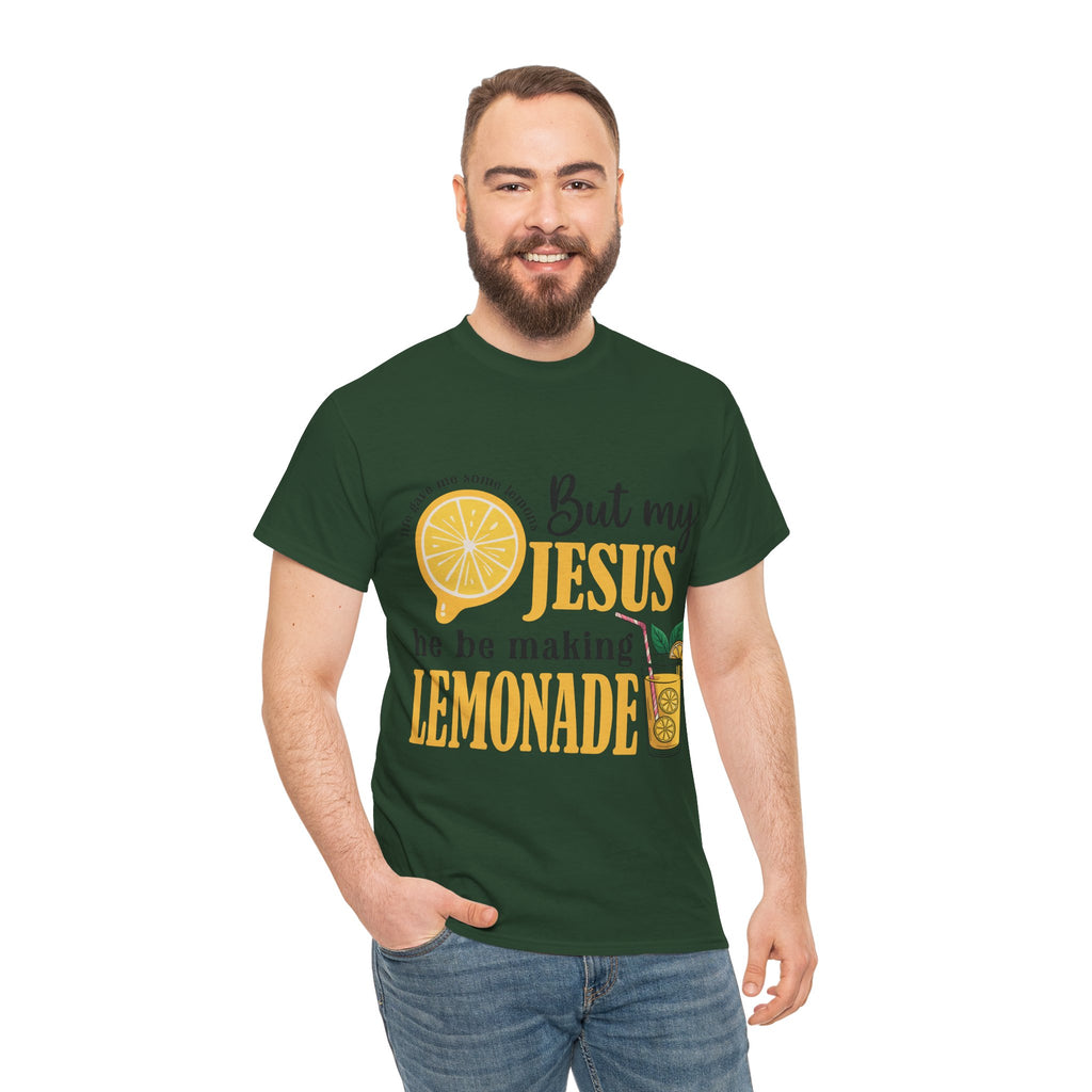 Jesus Lemonade Tee — Lemon Slice & Glass Graphic Christian Unisex Cotton T-Shirt