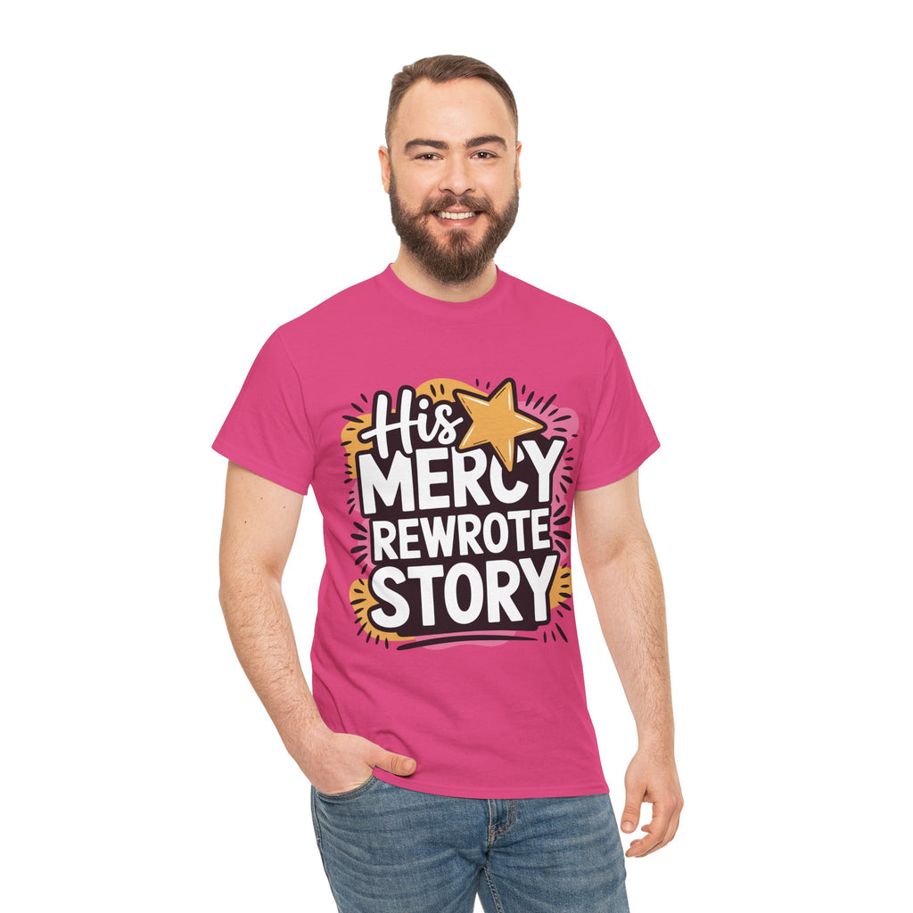 His Mercy Rewrote My Story Tee — Retro Christian Graphic T-Shirt