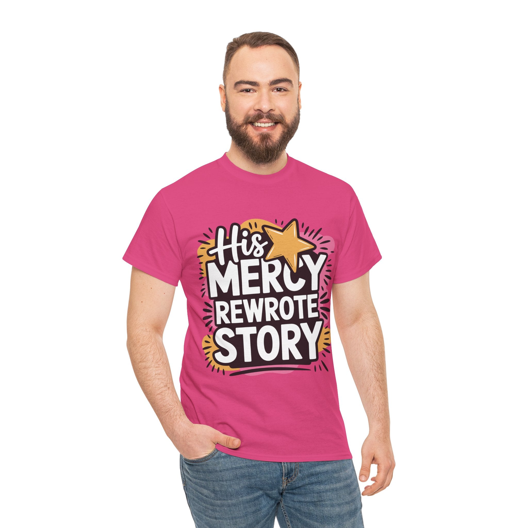His Mercy Rewrote My Story Tee — Retro Christian Graphic T-Shirt