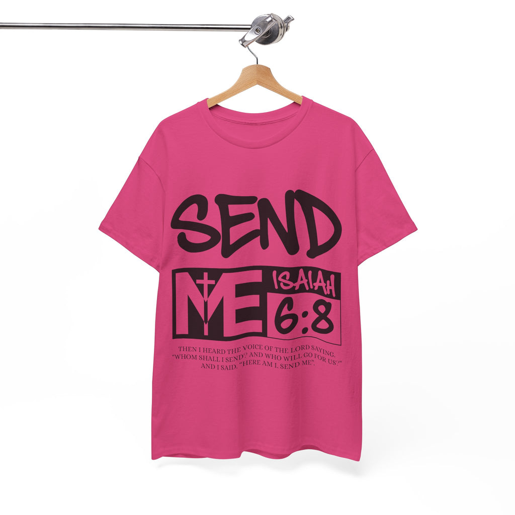 Send Me Isaiah 6:8 Christian T-Shirt — Cross Faith Unisex Cotton Tee