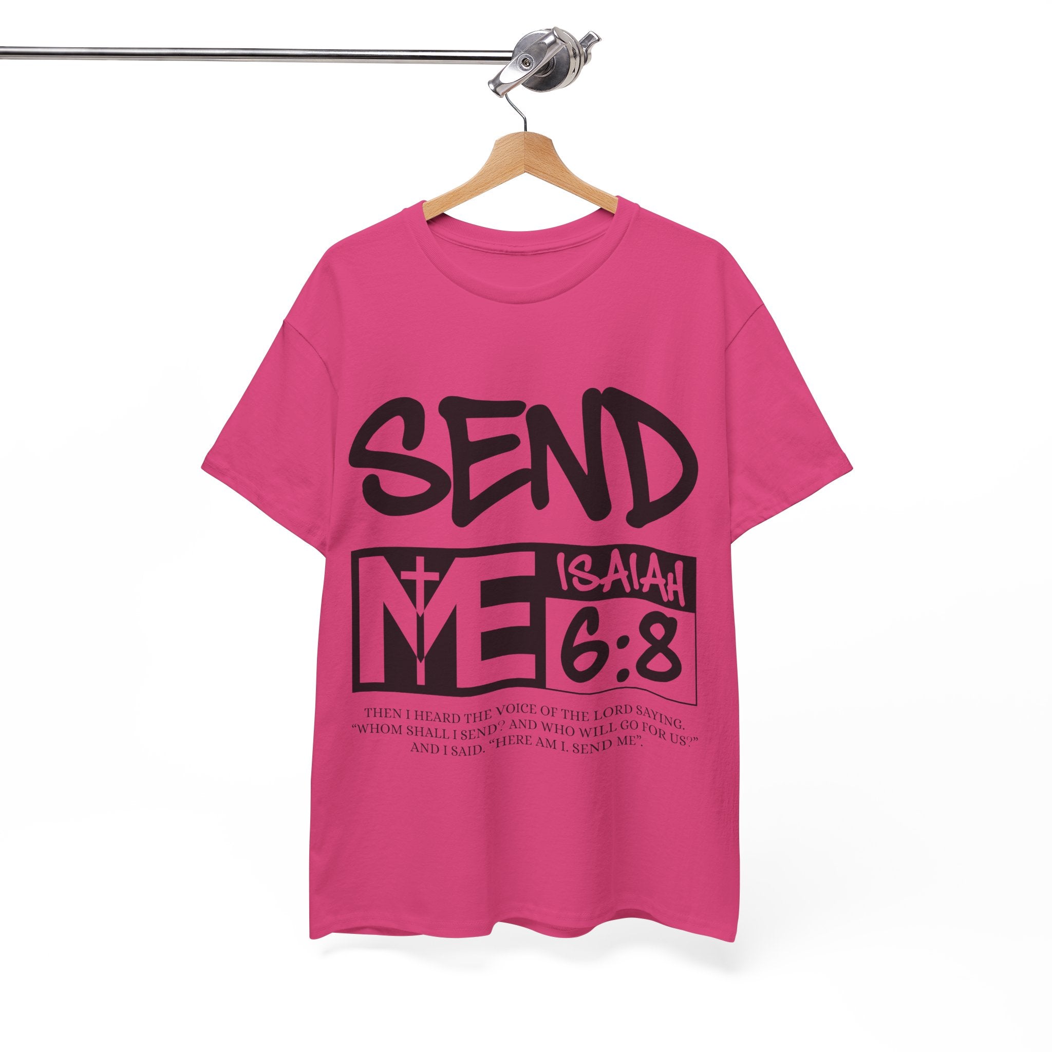 Send Me Isaiah 6:8 Christian T-Shirt — Cross Faith Unisex Cotton Tee