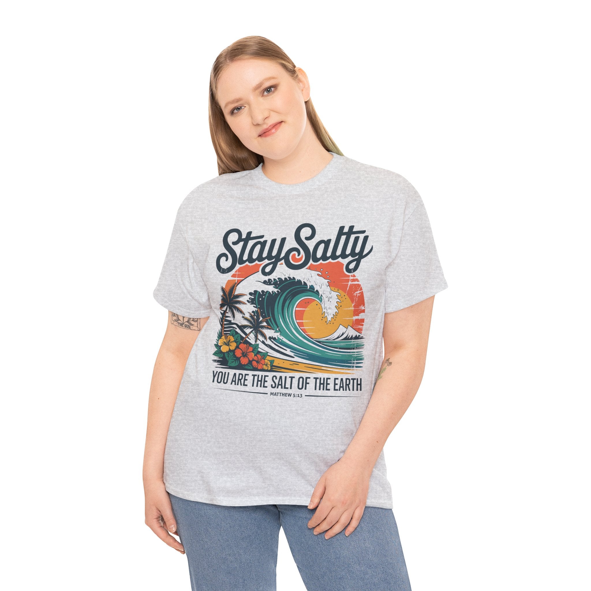 Stay Salty Beach Tee — "You are the salt of the earth (Matthew 5:13)"Unisex Cotton Tee