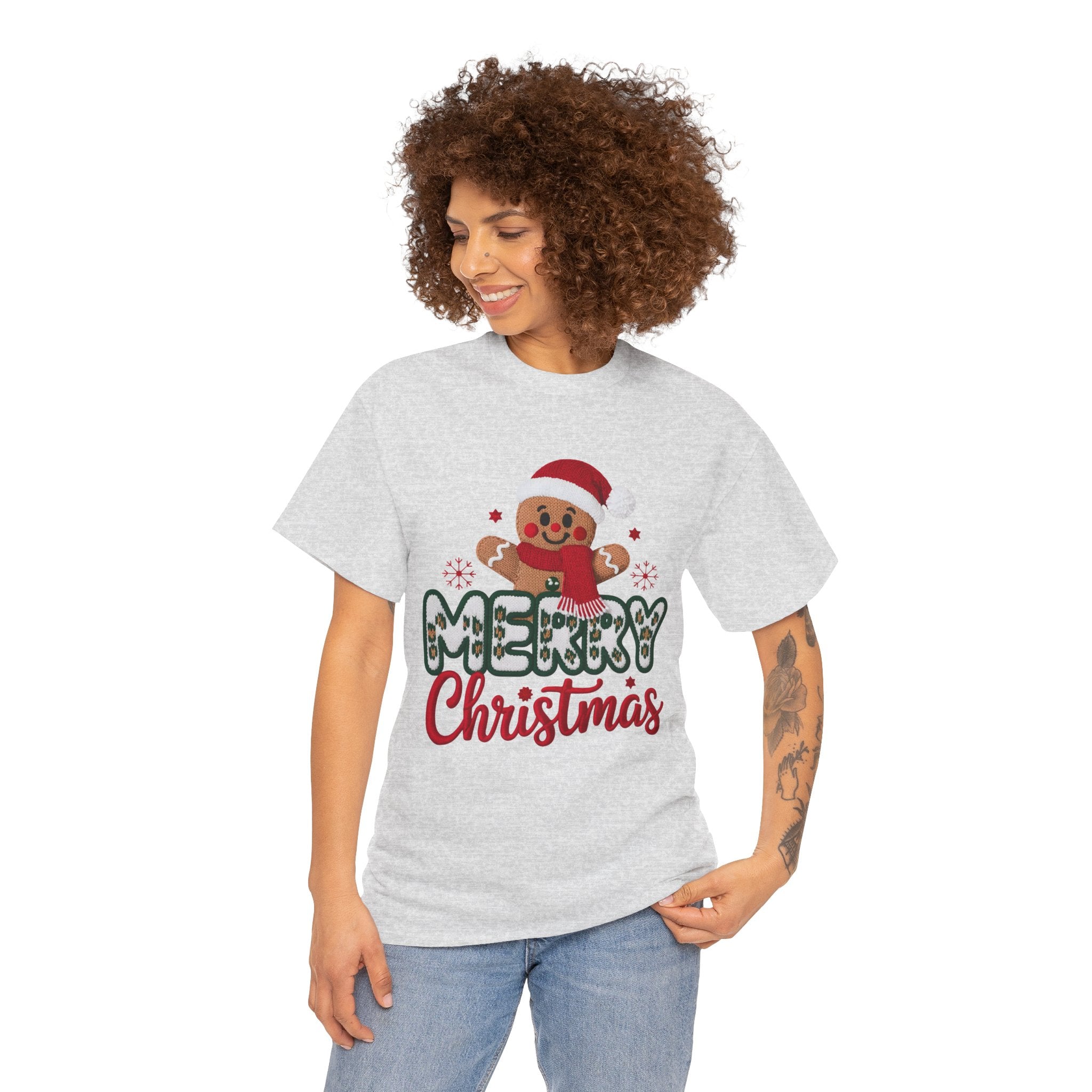Gingerbread Santa 'Merry Christmas' Unisex Cotton Tee T-Shirt
