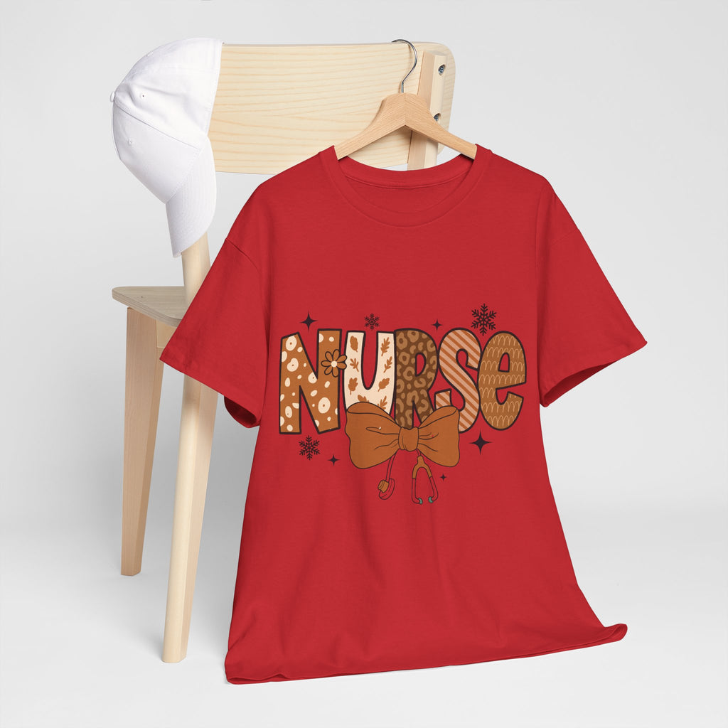 NURSE Fall Stethoscope Tee — Brown Autumn Nurse Unisex CottonT shirt