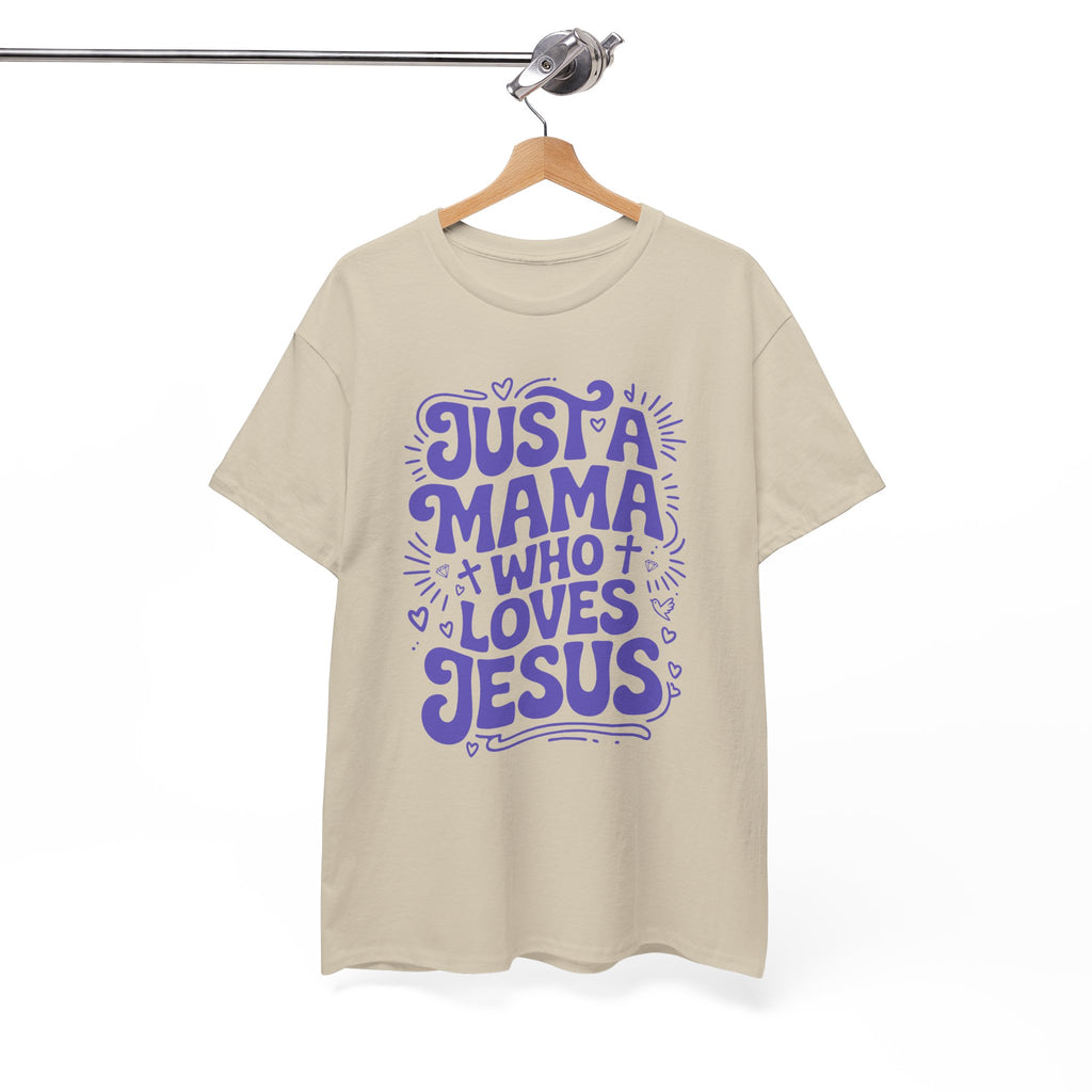 Mama Who Loves Jesus T-Shirt — Bright Green Bubbly Faith Unisex Cotton Tee