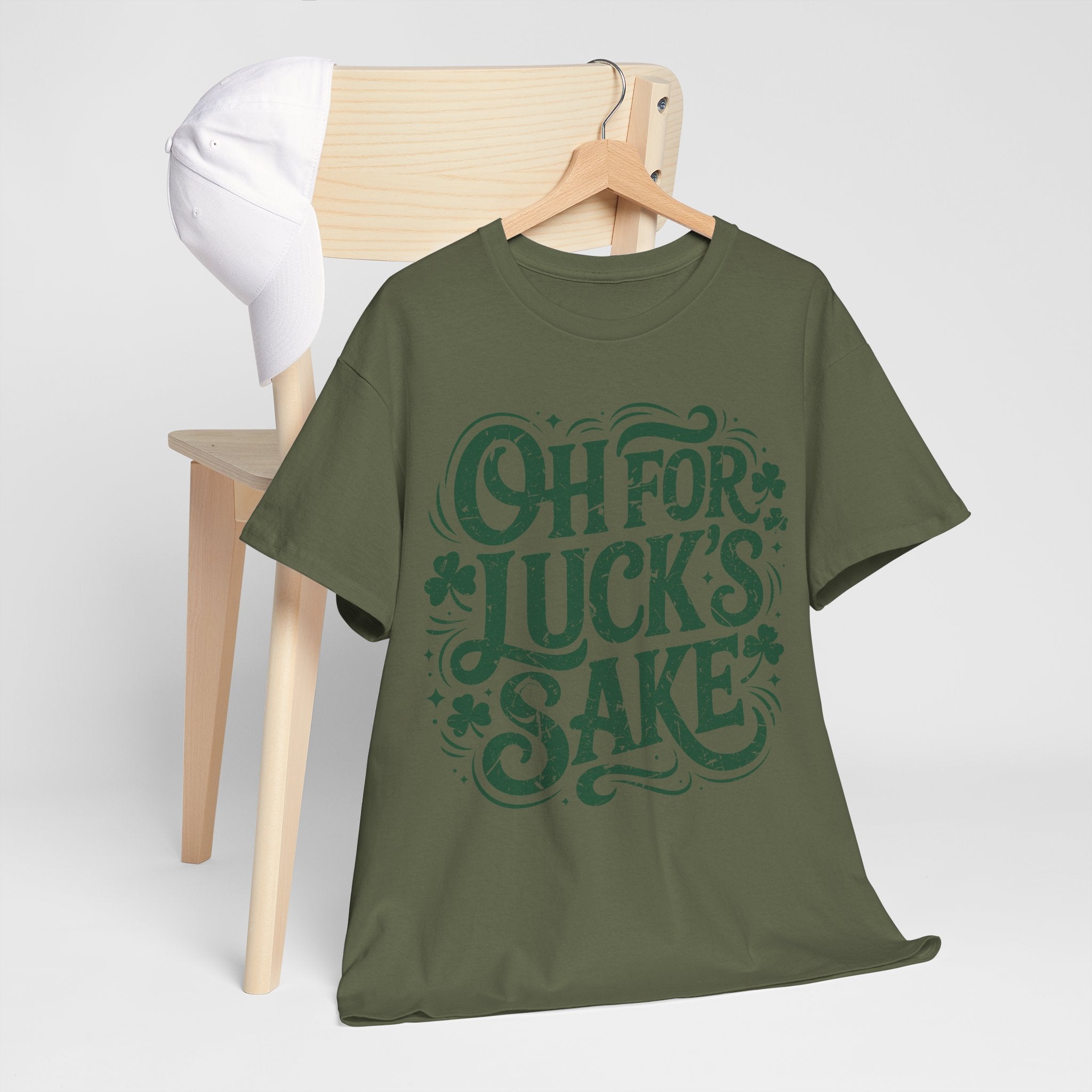 Oh for Luck's Sake Shamrock Unisex Cotton Tee