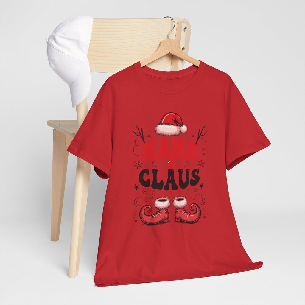 Nana Christmas T-Shirt — Santa Hat & Elf Boots Holiday Unisex Cotton Tee