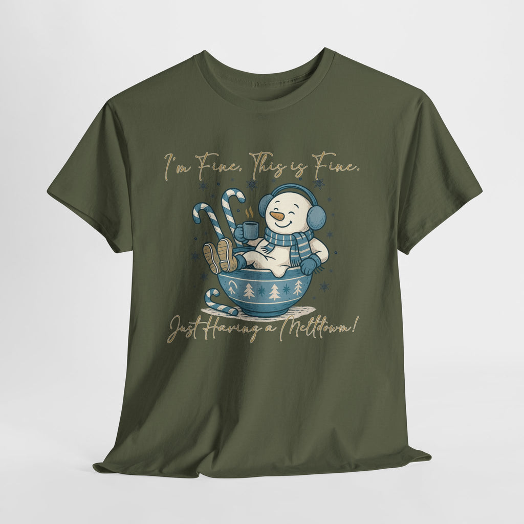 Snowman Hot Cocoa Unisex Cotton Tee