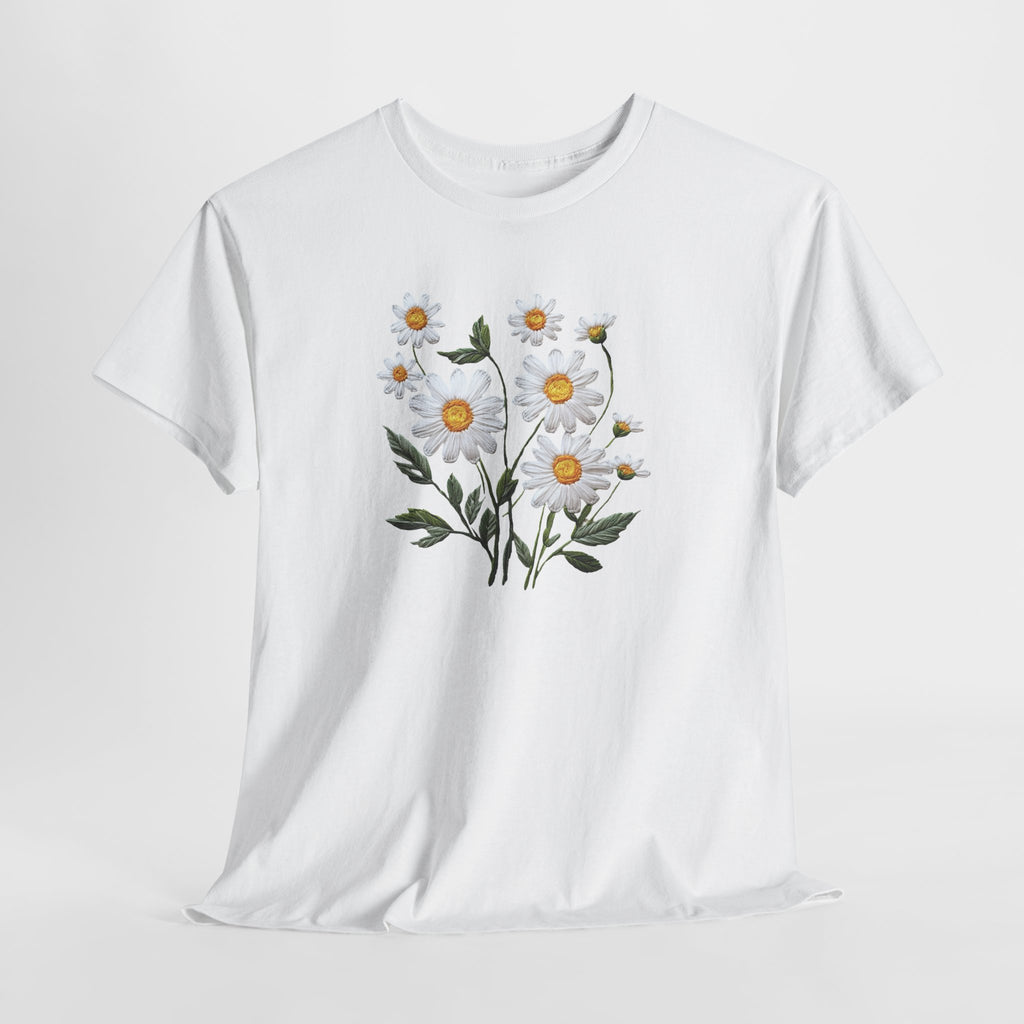 God Is Good All The Time Embroidered Daisy Unisex Cotton Tee