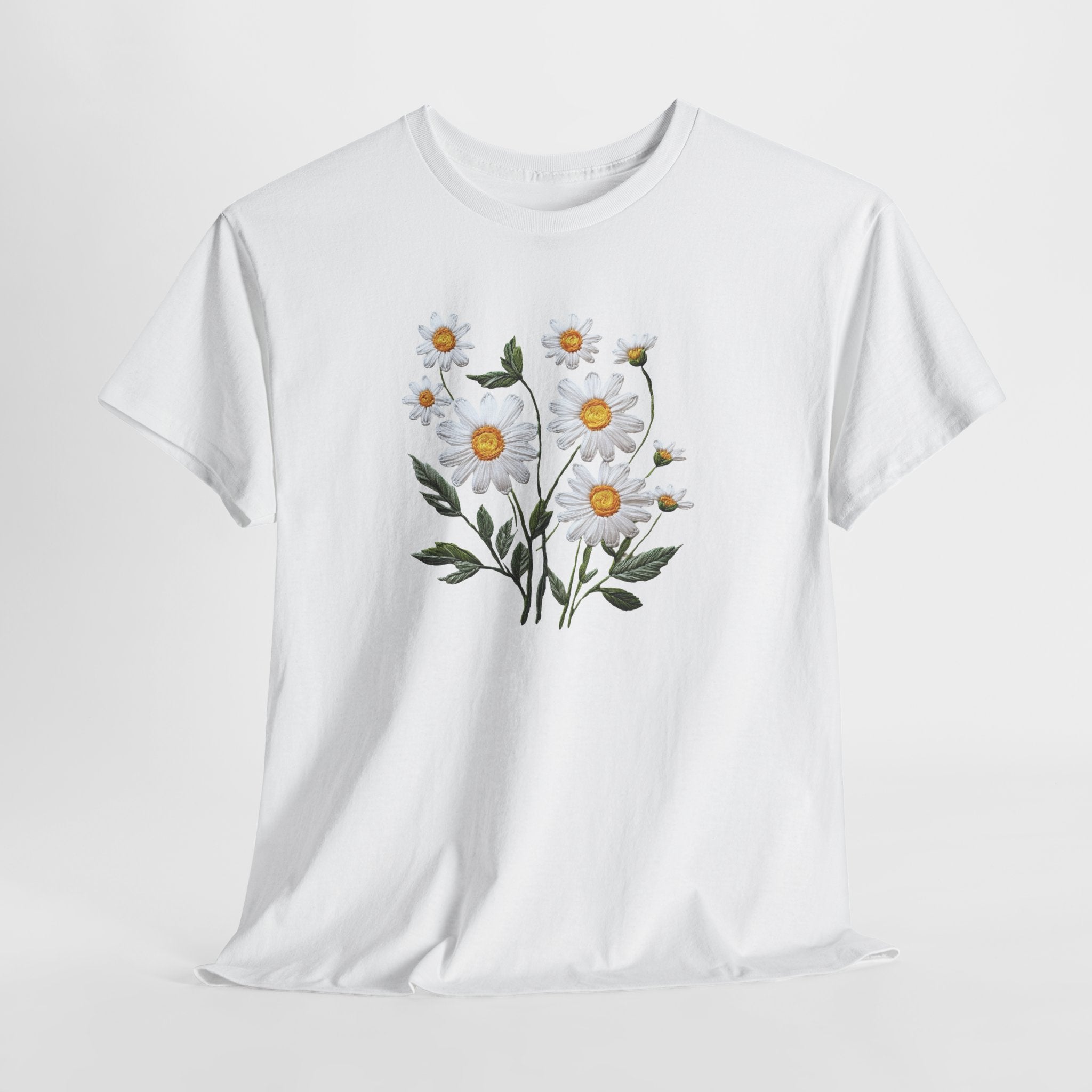 God Is Good All The Time Embroidered Daisy Unisex Cotton Tee