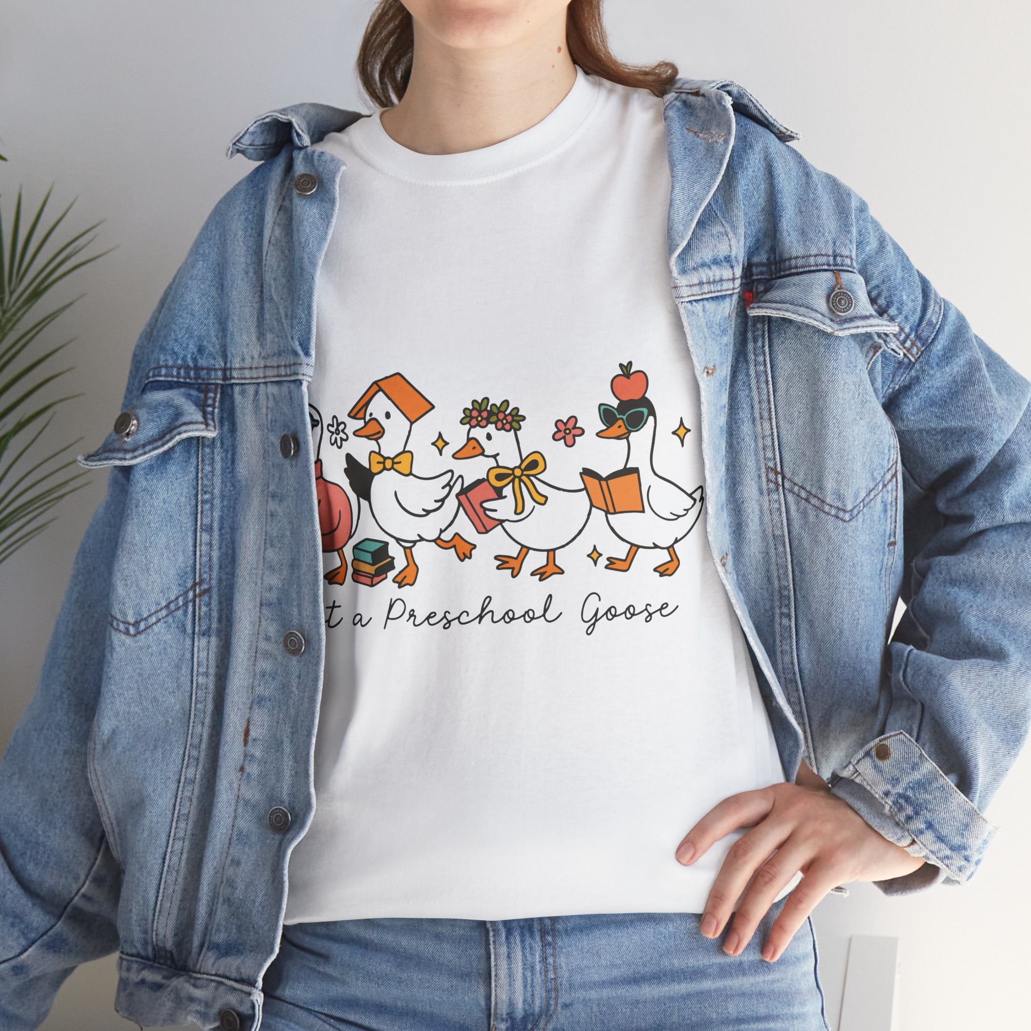 "Just A Preschool Goose" Unisex Cotton Tee