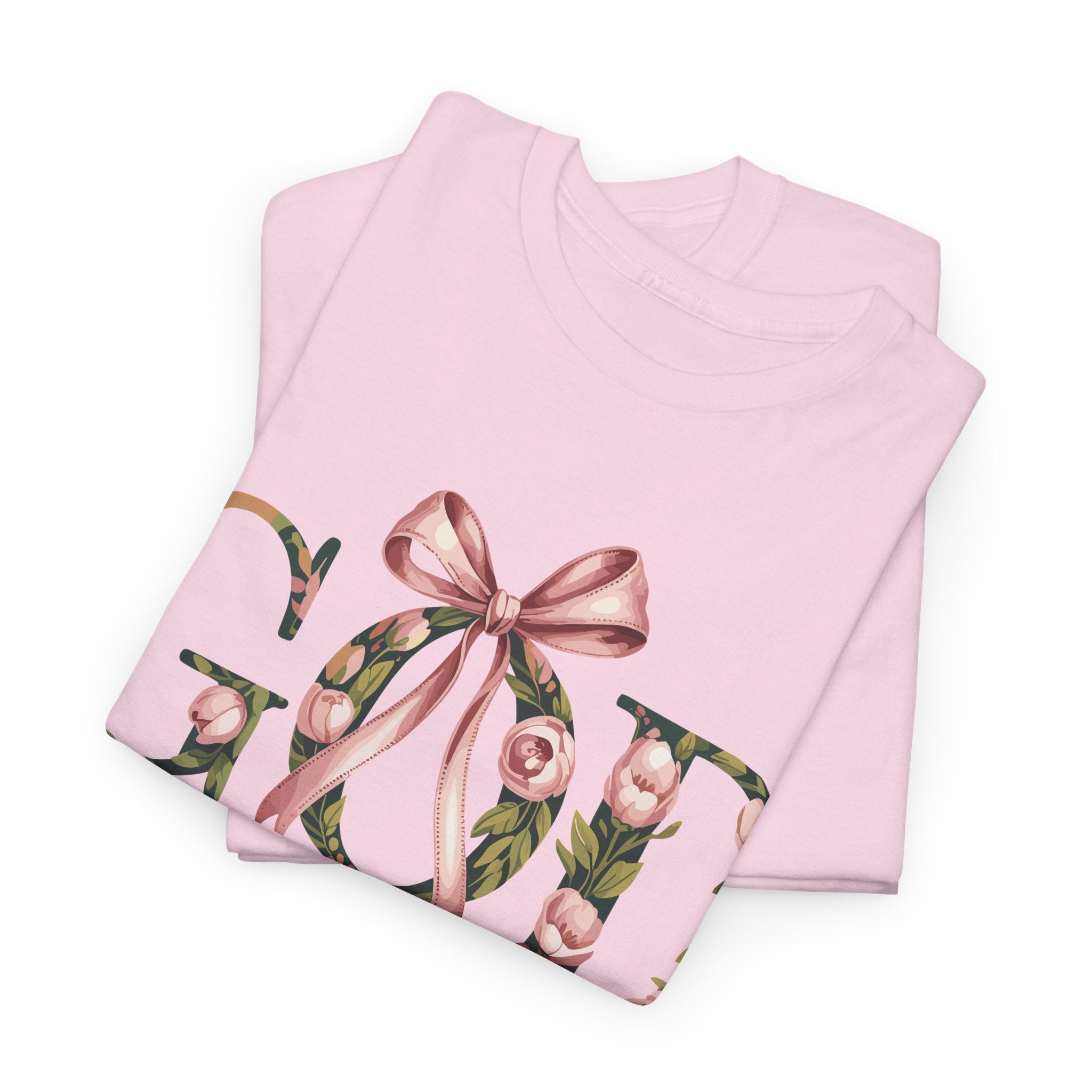 God Is Good Pink Rose Tee — Floral Ribbon Faith Unisex Cotton T-Shirt