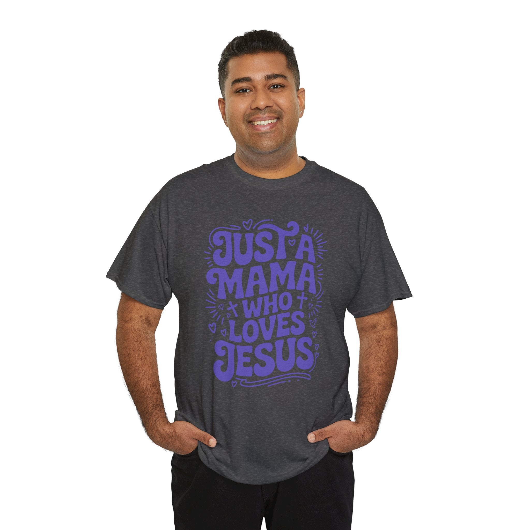 Mama Who Loves Jesus T-Shirt — Bright Green Bubbly Faith Unisex Cotton Tee