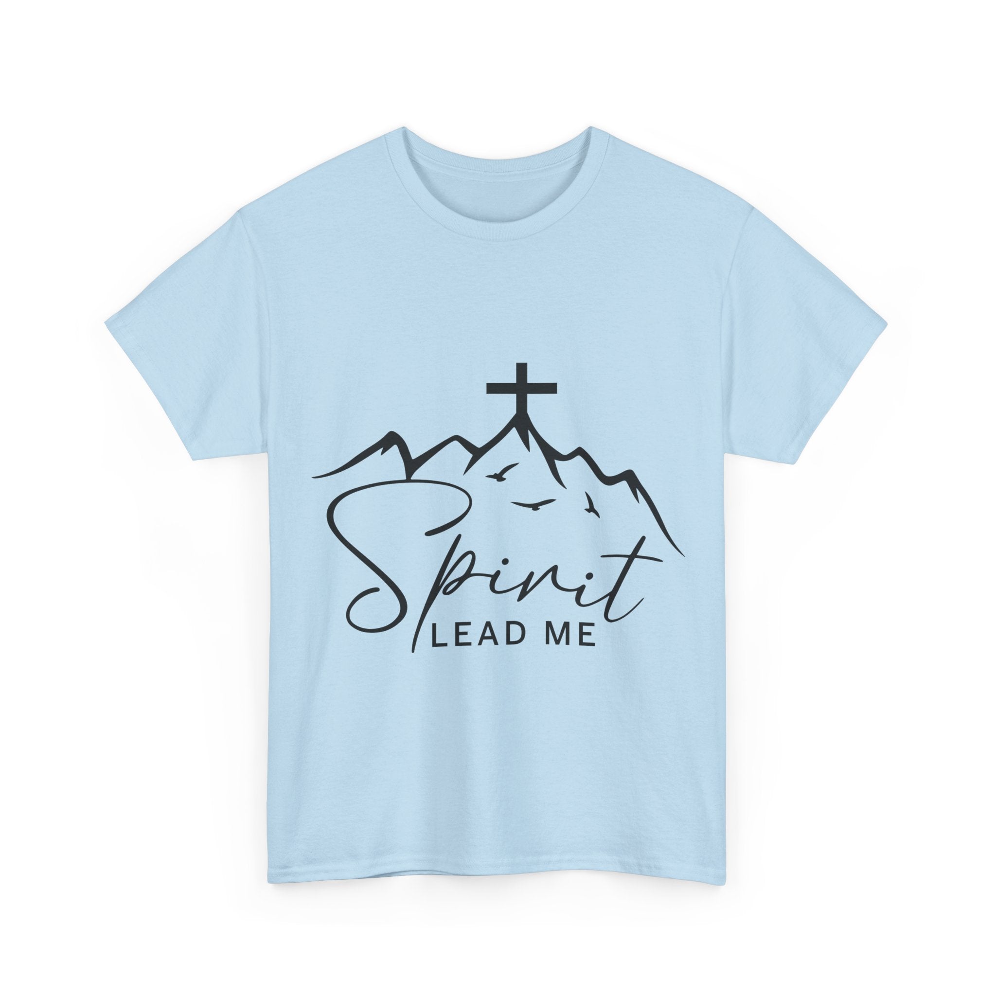 Spirit Lead Me Christian T‑Shirt — Minimalist Cross Unisex Cotton Tee